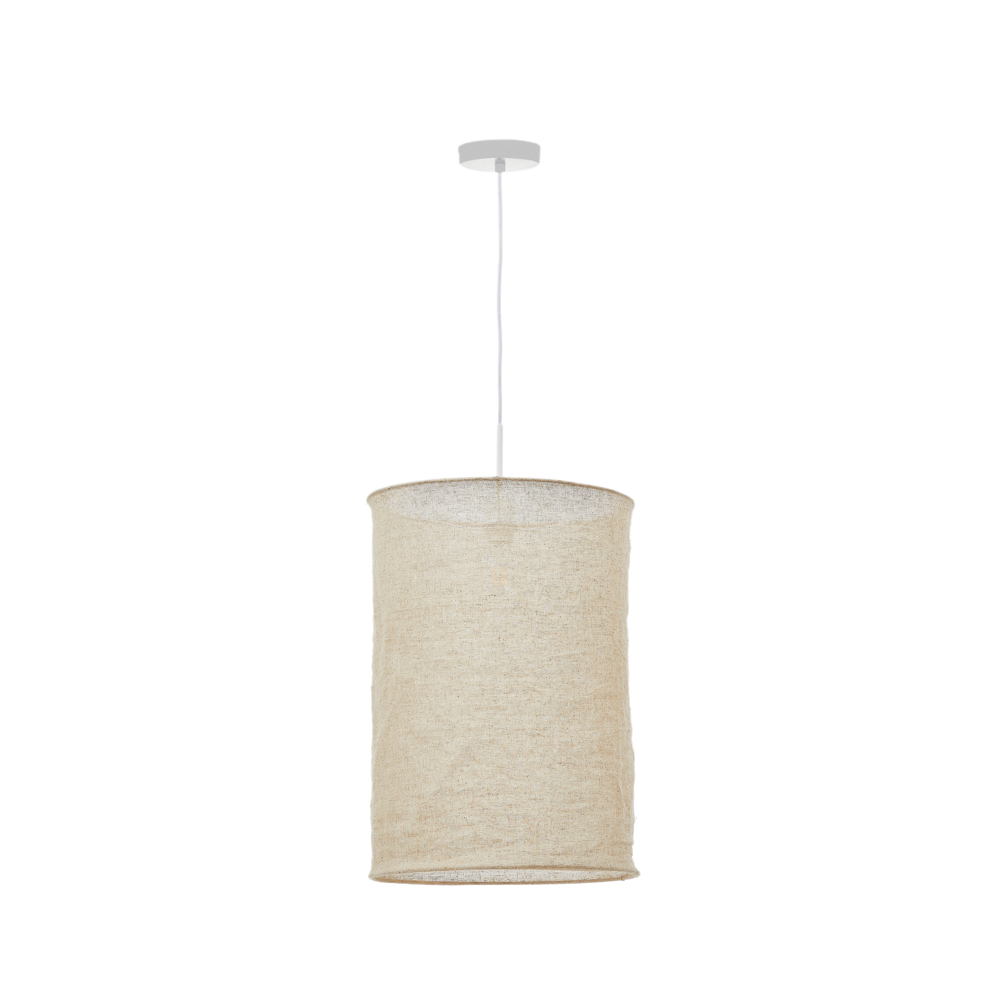 Mariela linen ceiling lamp shade in a beige finish Ø 40 x 60 cm - Product Image