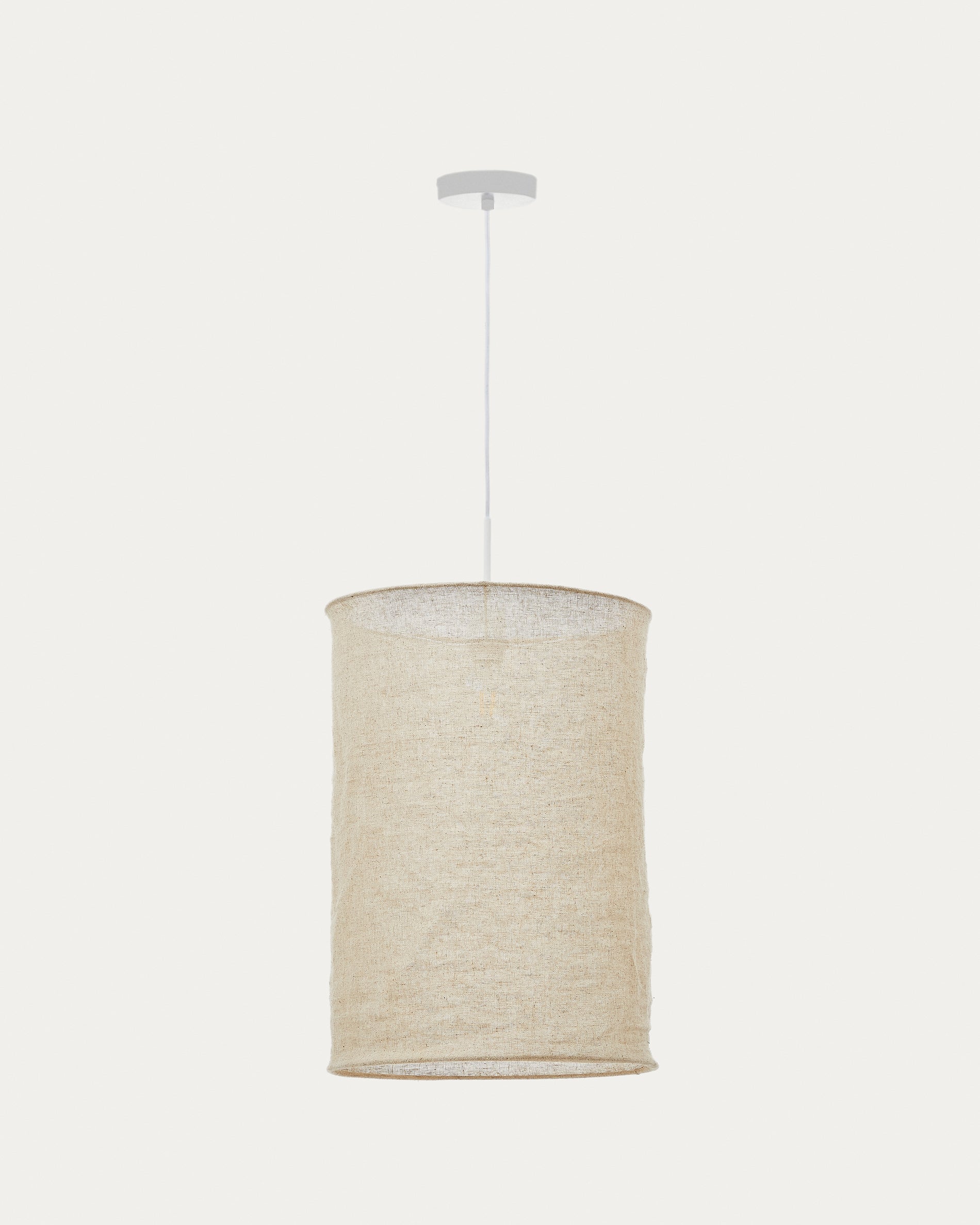 Mariela linen ceiling lampshade in beige color Ø 40 x 60 cm