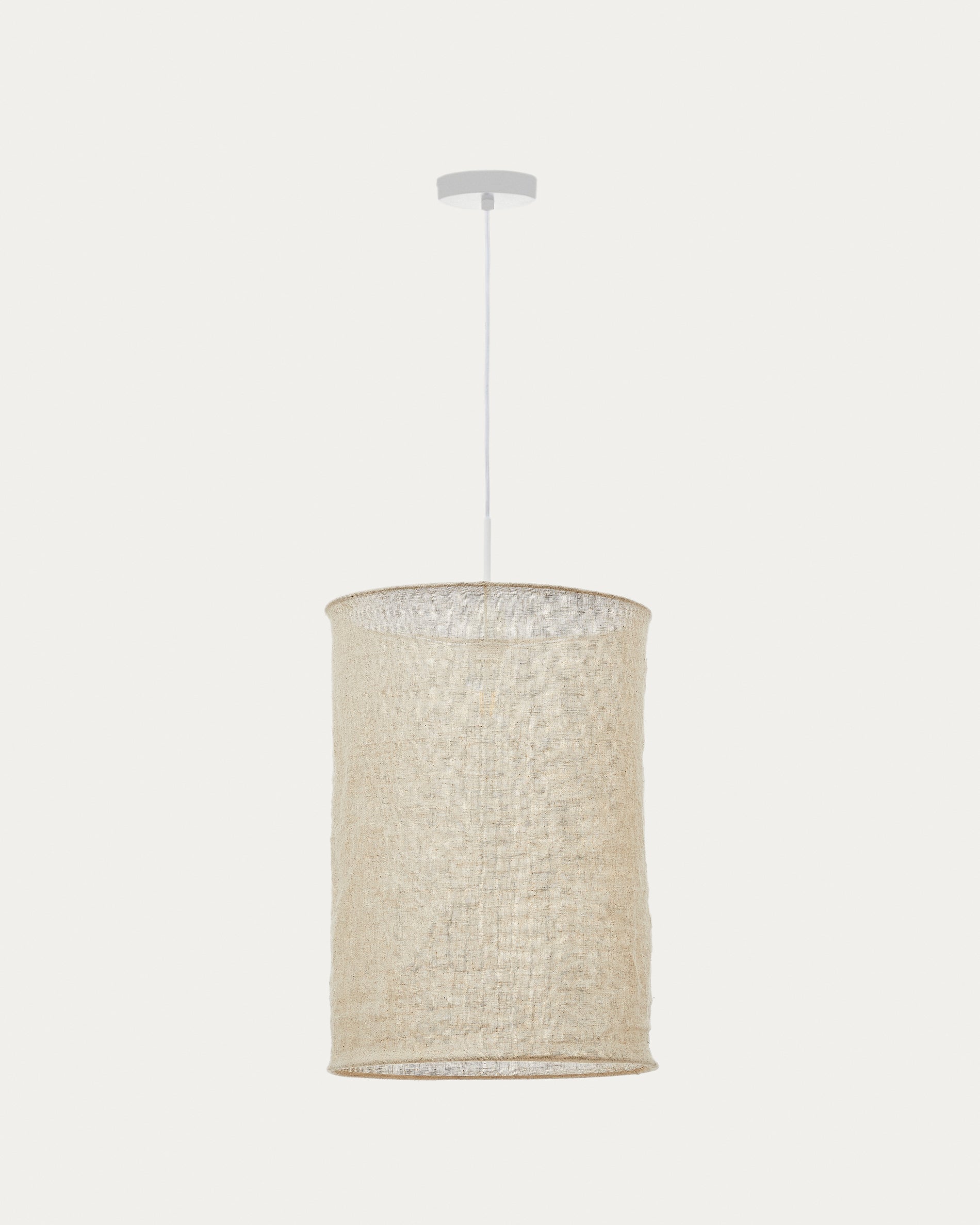 Mariela linen ceiling lamp shade in a beige finish Ø 40 x 60 cm - Product View