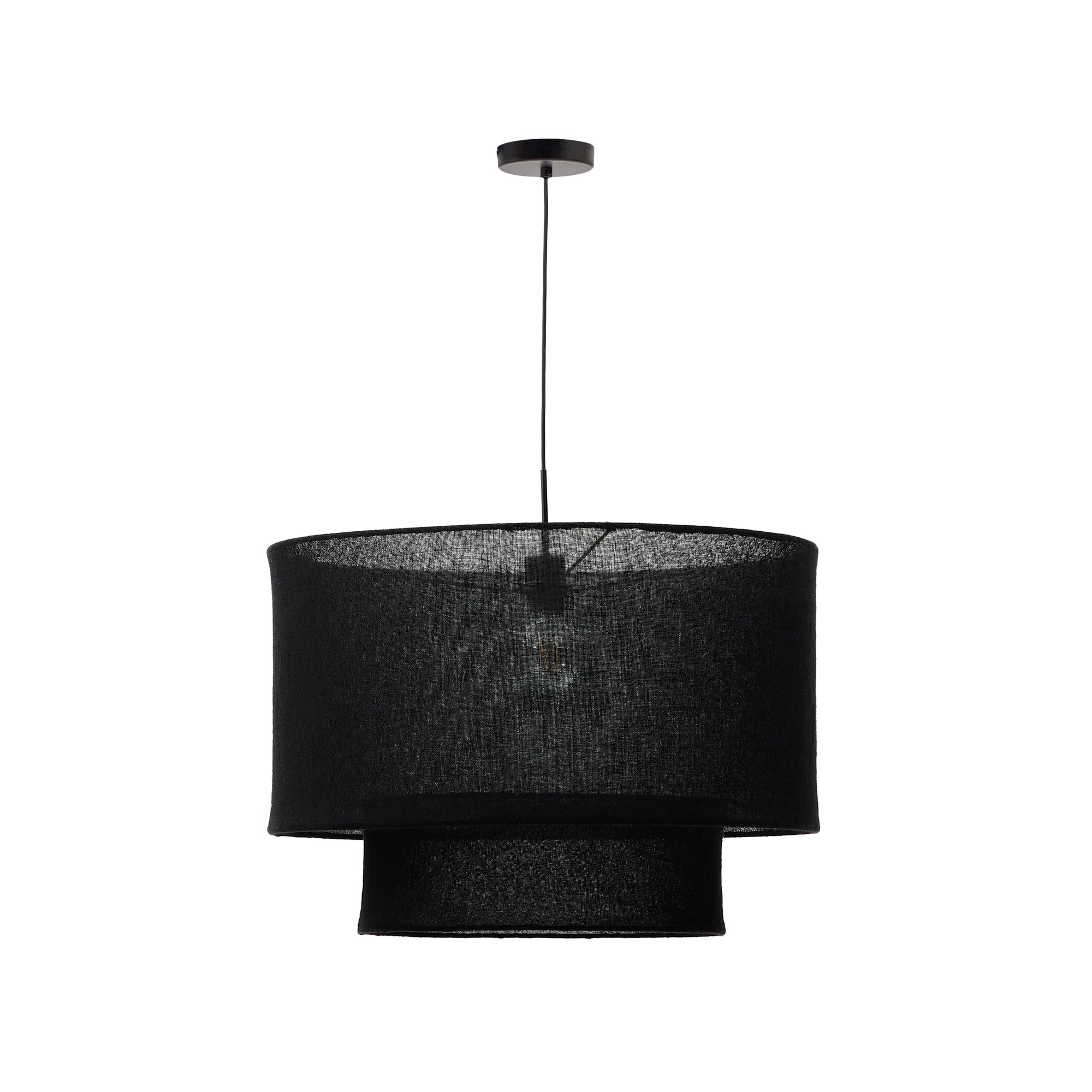 Mariela linen ceiling lamp shade in a black finish Ø 60 x 40 cm - Product Image