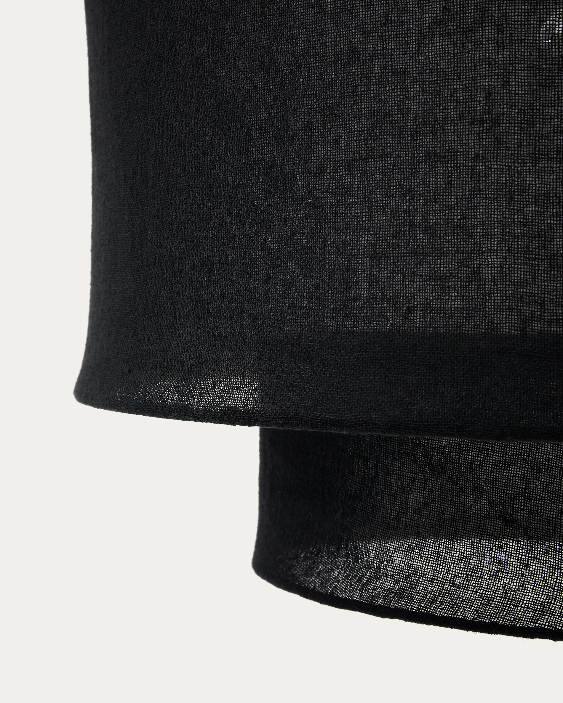 Mariela linen ceiling lamp shade in a black finish Ø 60 x 40 cm - Detail