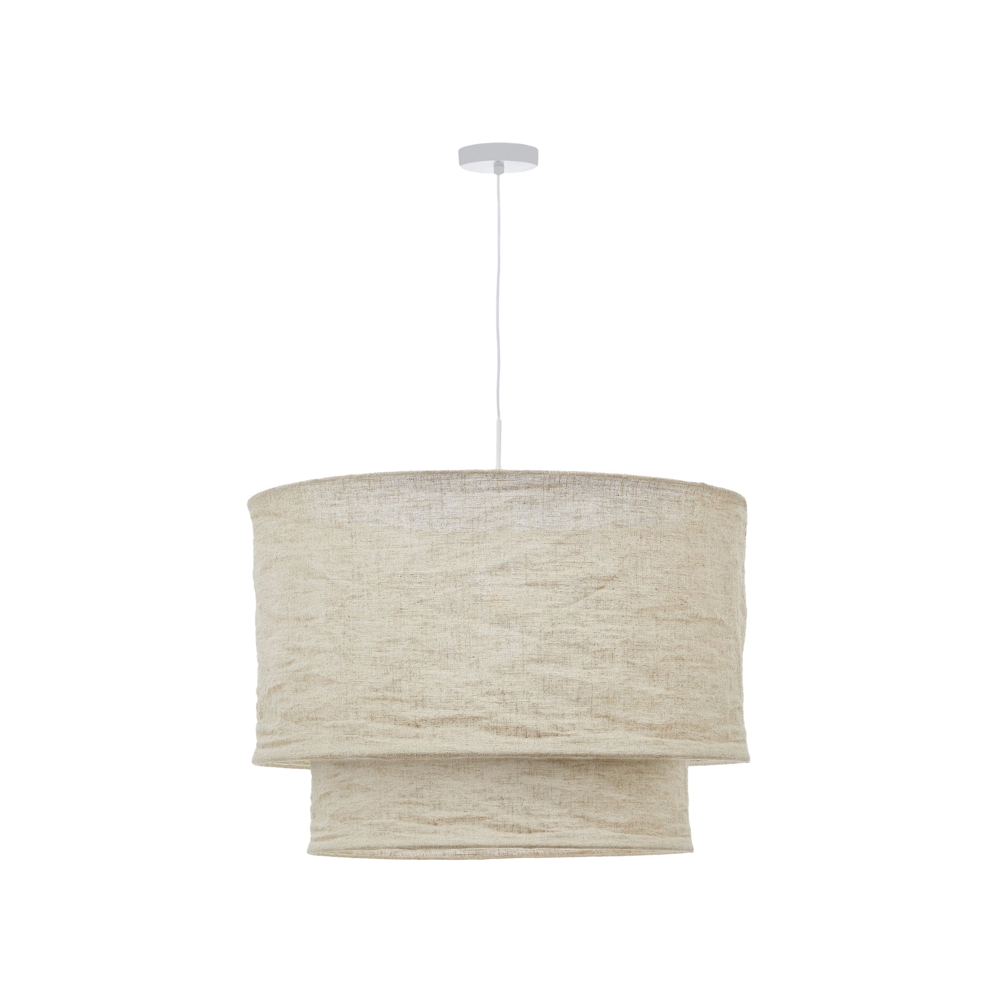 Mariela linen ceiling lamp shade in a beige finish Ø 60 x 40 cm - Product Image