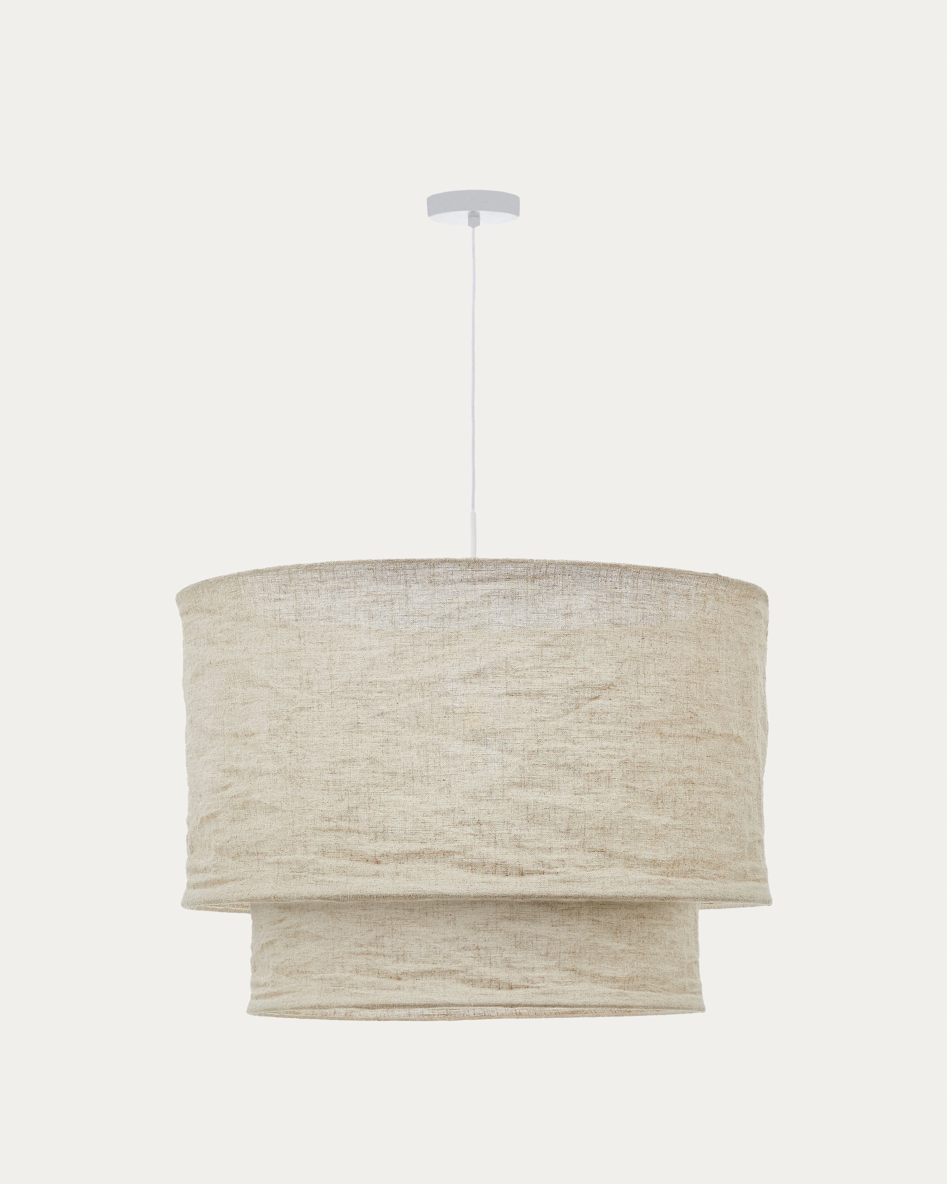 Mariela linen ceiling lamp shade in a beige finish Ø 60 x 40 cm - Product View