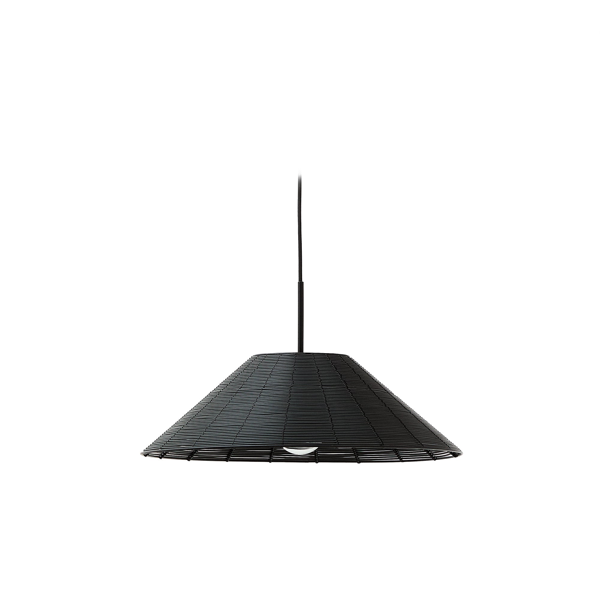 Saranella lampshade for outdoor ceiling lamp in black synthetic rattan Ø 50cm - Product Image