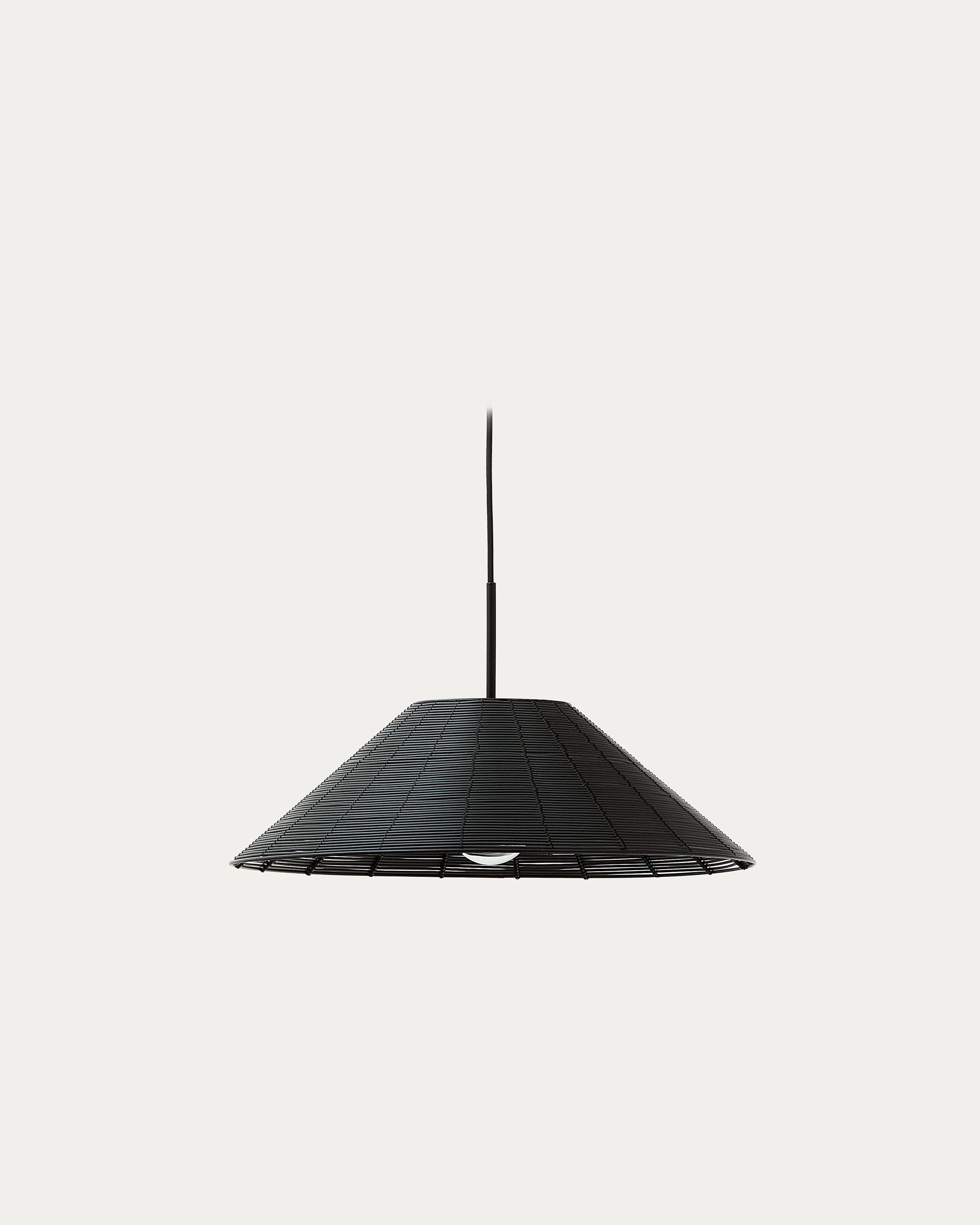 Saranella lampshade for outdoor ceiling lamp in black synthetic rattan Ø 50cm - Product View