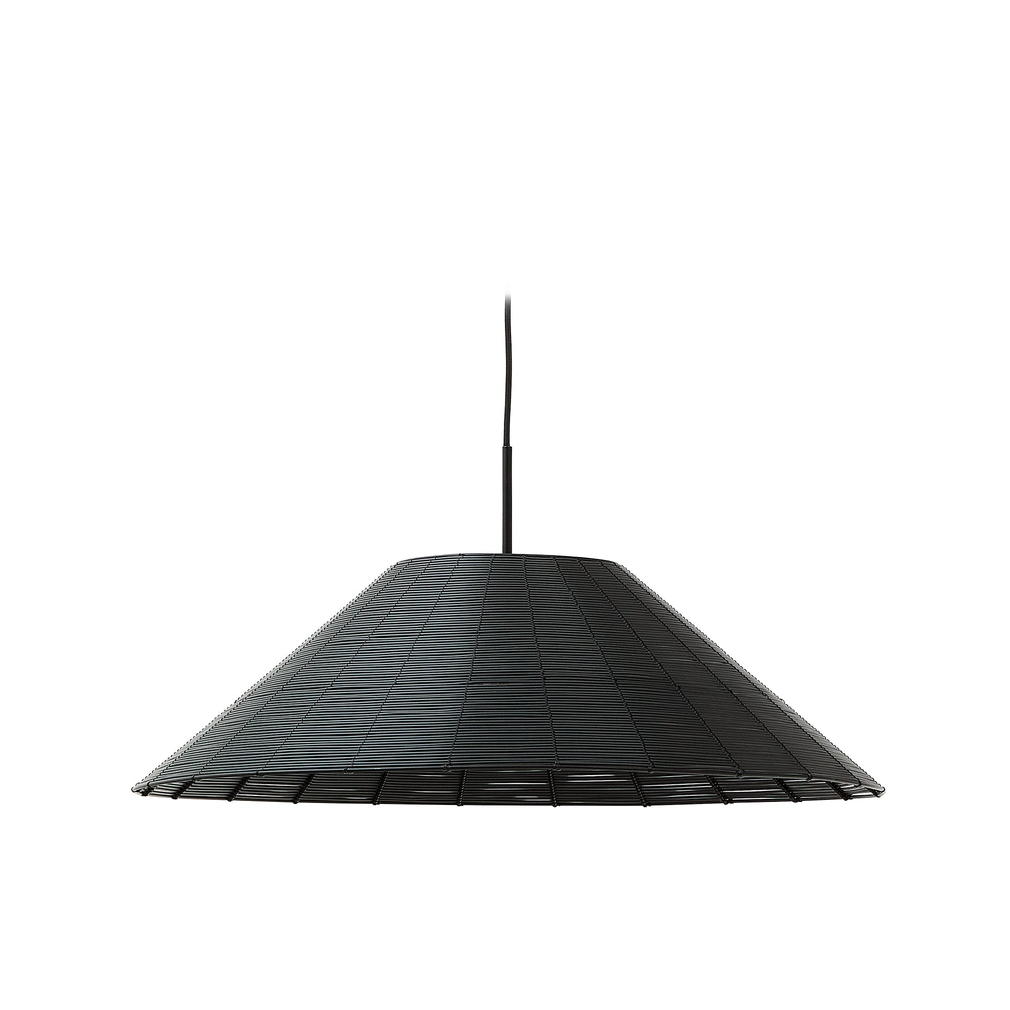 Saranella lampshade for outdoor ceiling lamp in black synthetic rattan Ø 70cm - Product Image
