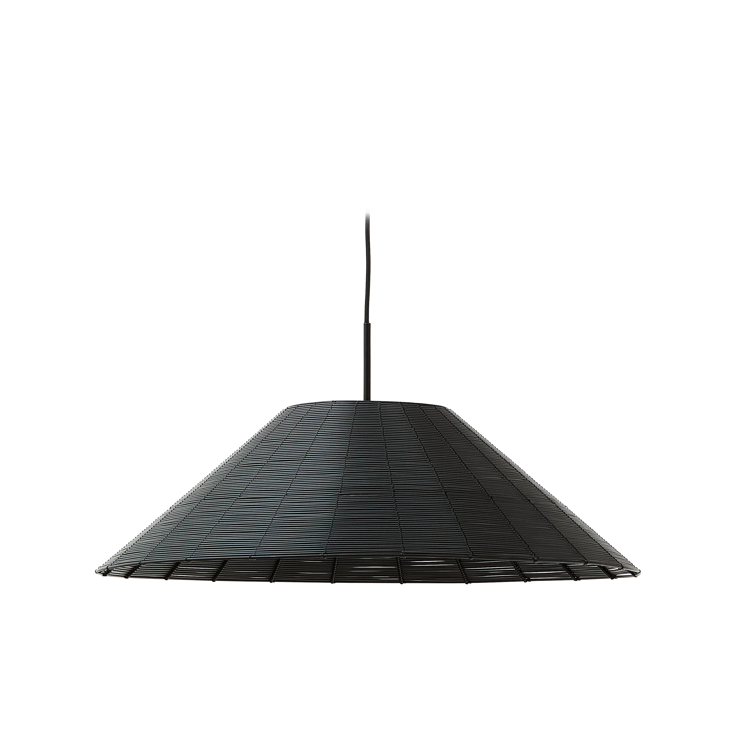 Saranella lampshade for outdoor ceiling lamp in black synthetic rattan Ø 70cm - Product Image