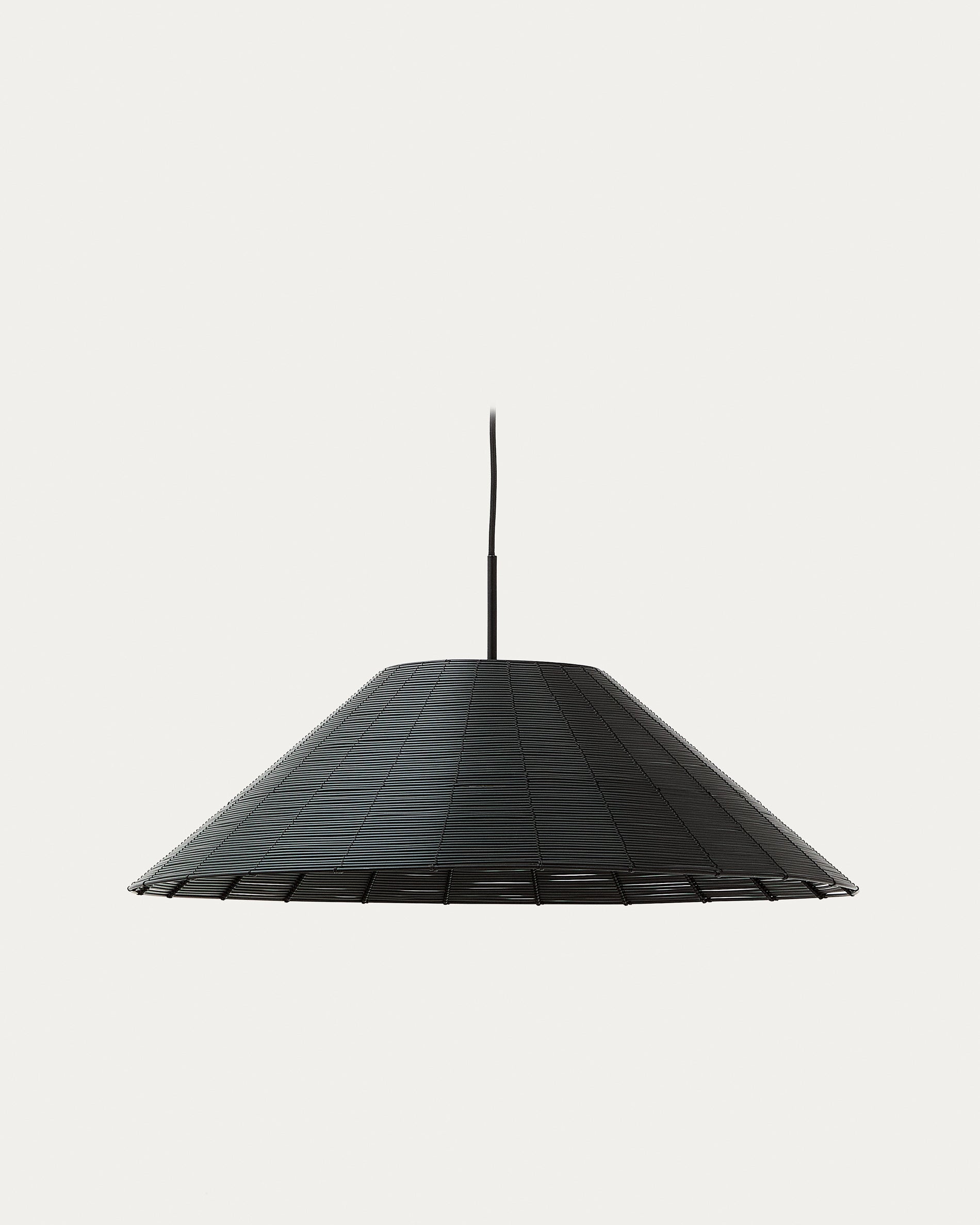 Saranella lampshade for outdoor ceiling lamp in black synthetic rattan Ø 70cm - Product View