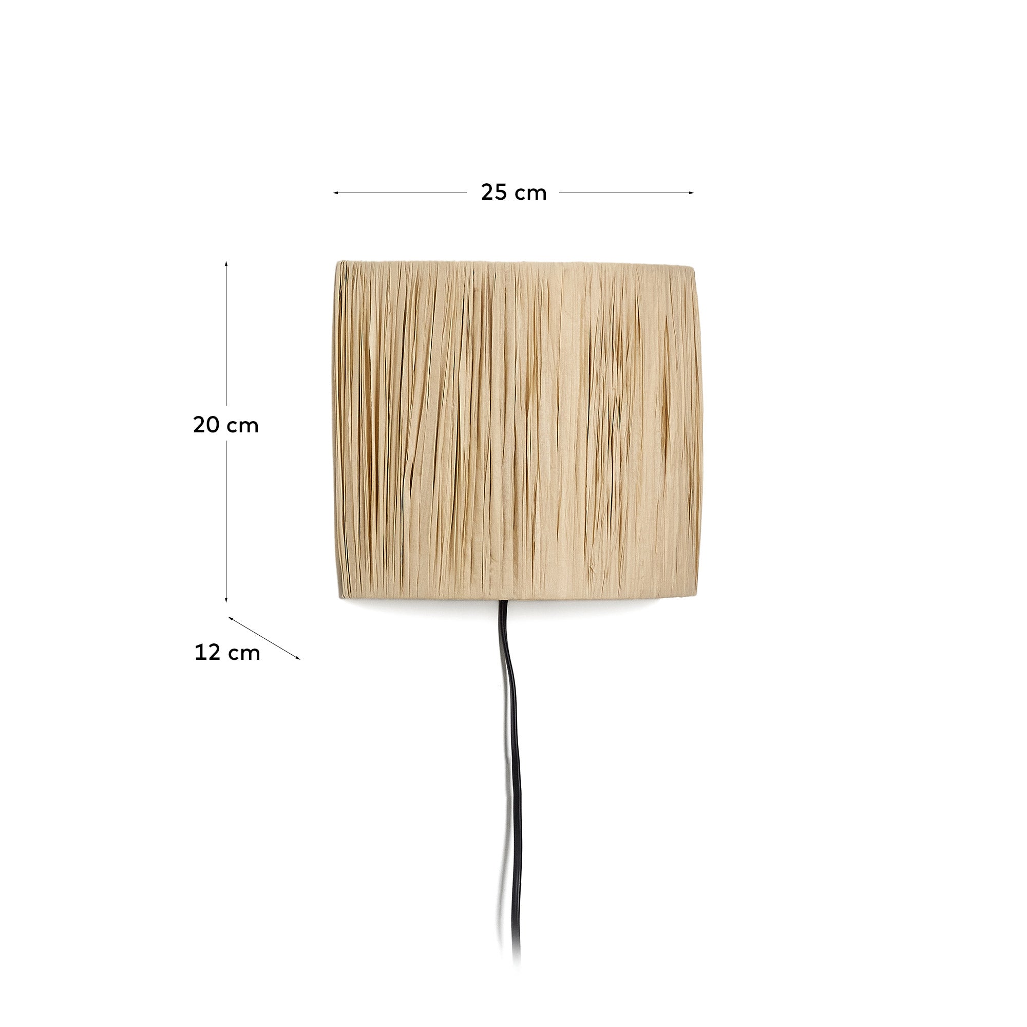 Pulmi wall lamp in natural raffia - Measurements