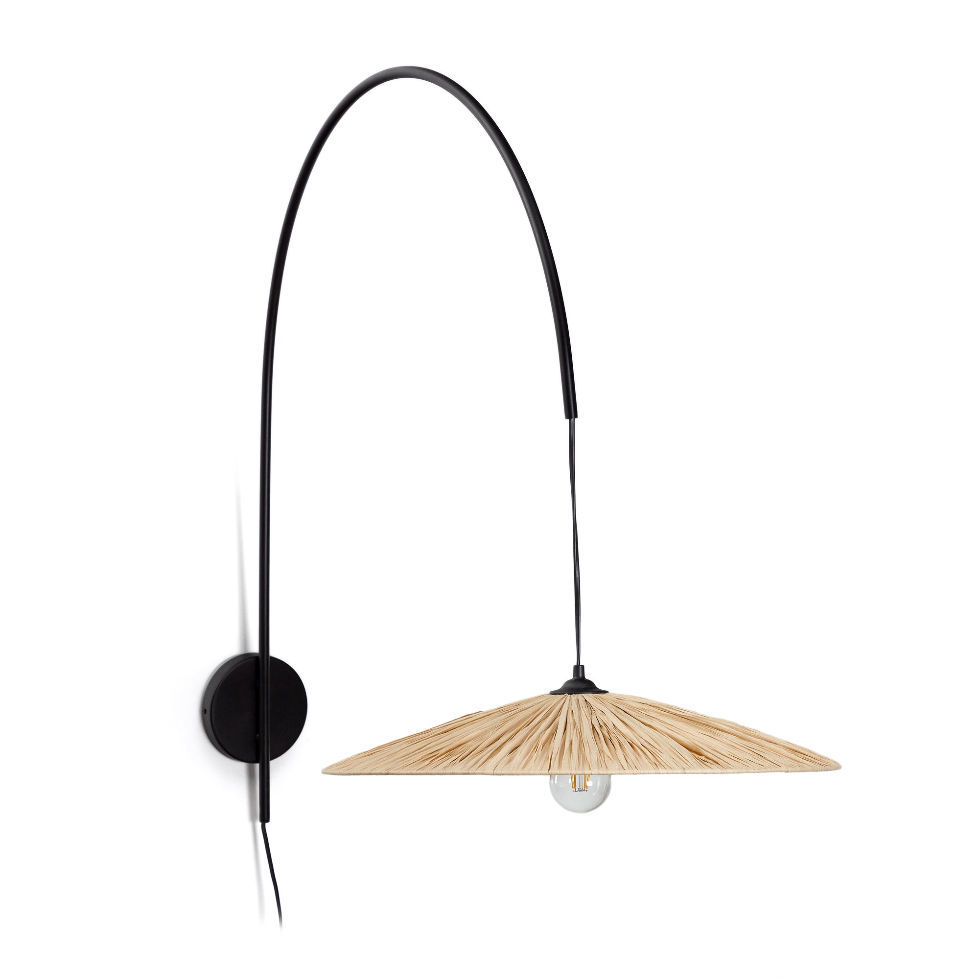 Rosella wall lamp in natural raffia - Product Image