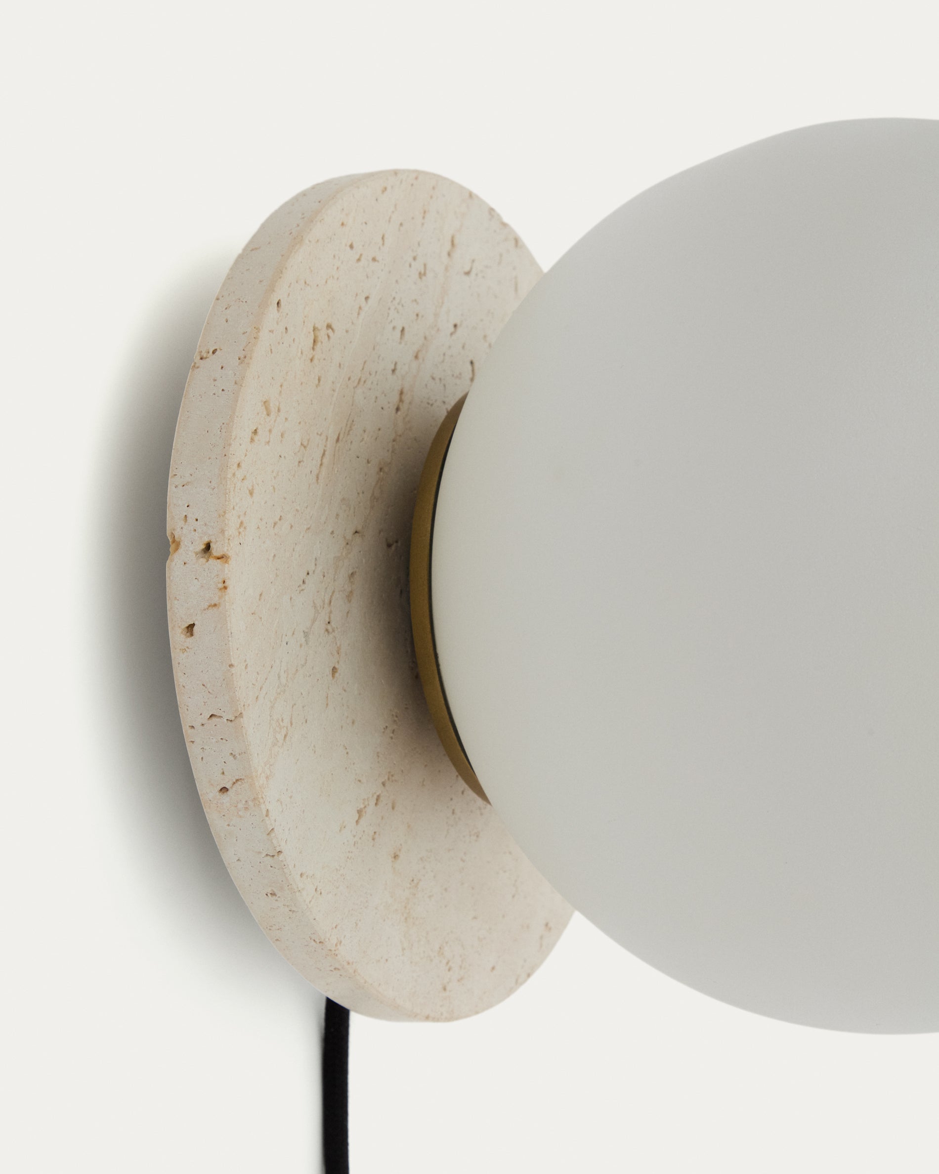 Malachi glass and travertine stone wall lamp - Detail