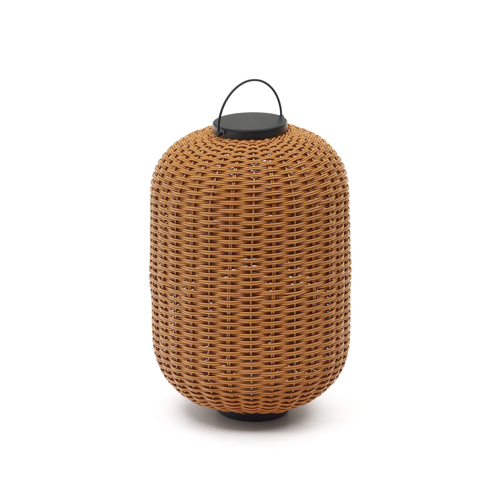 Saranella large portable table lamp in brown polyrattan - Product Image
