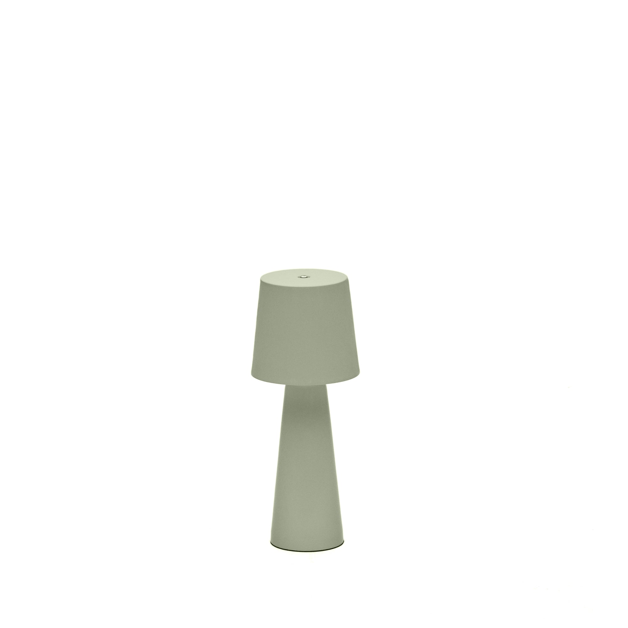 Arenys small outdoor metal table lamp in a turquoise painted finish - Product Image