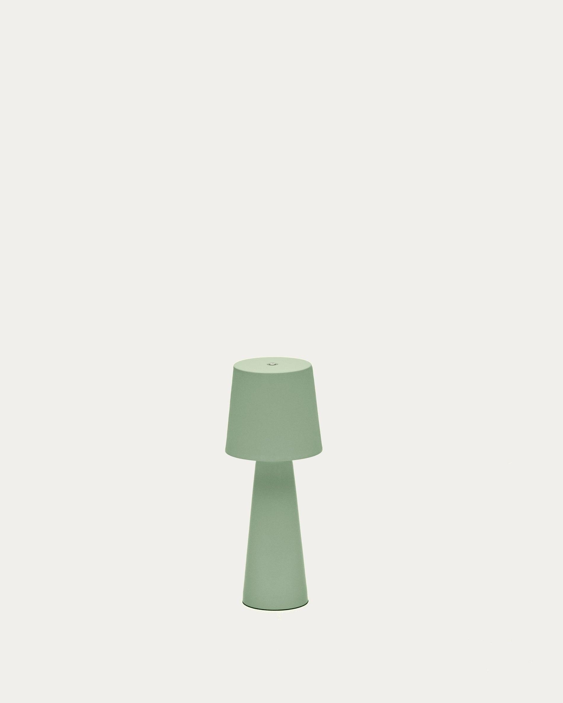 Arenys small outdoor metal table lamp in a turquoise painted finish - Product View