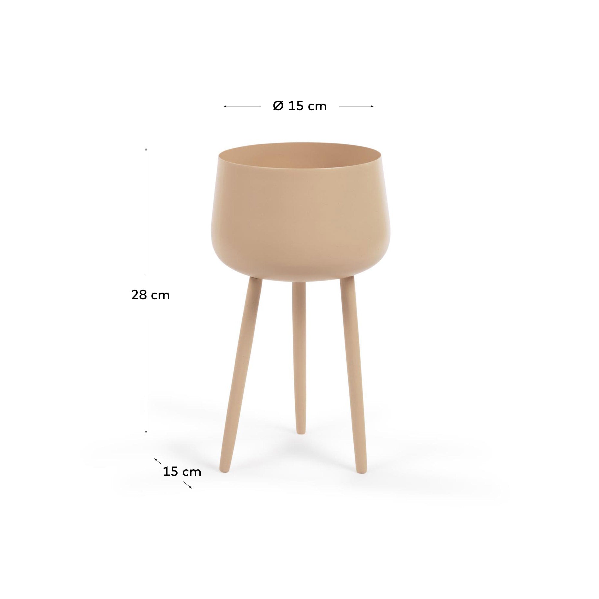 Apia beige metal plant pot stand Ø 15 cm - Measurements