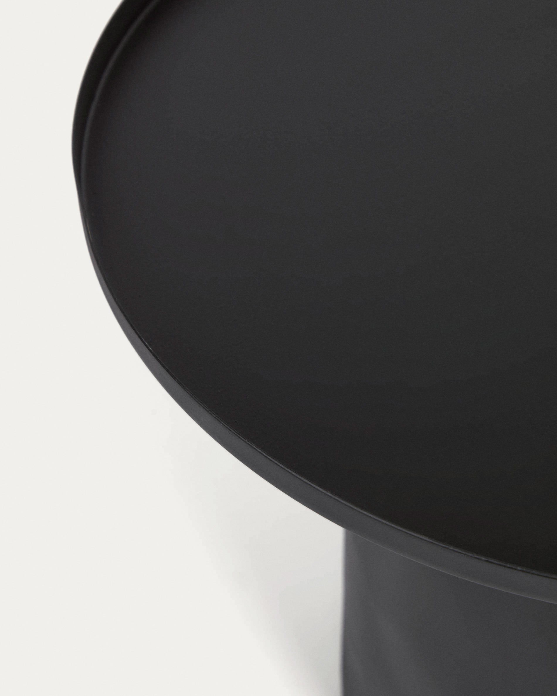 Fleksa round side table in black metal Ø 45 cm - Detail