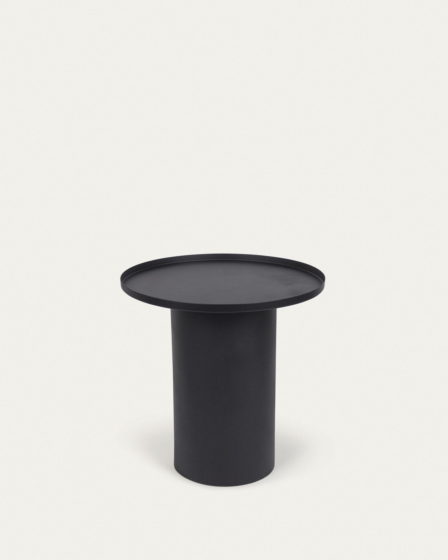 Fleksa round side table in black metal Ø 45 cm - Product View