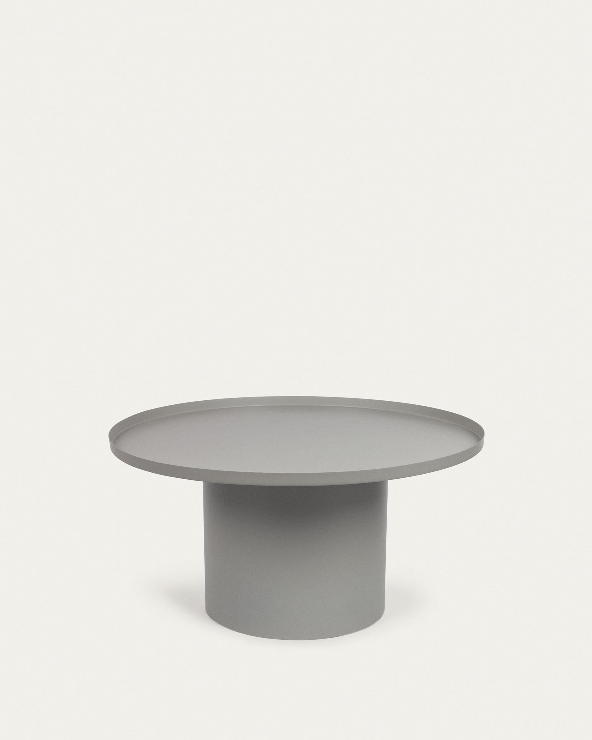 Fleksa round side table in grey metal Ø 72 cm - Product View