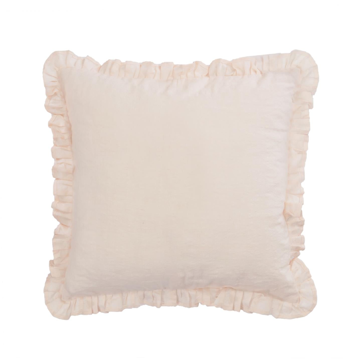 Nacha cotton and linen cushion cover in pink 45 x 45 cm - Product Image