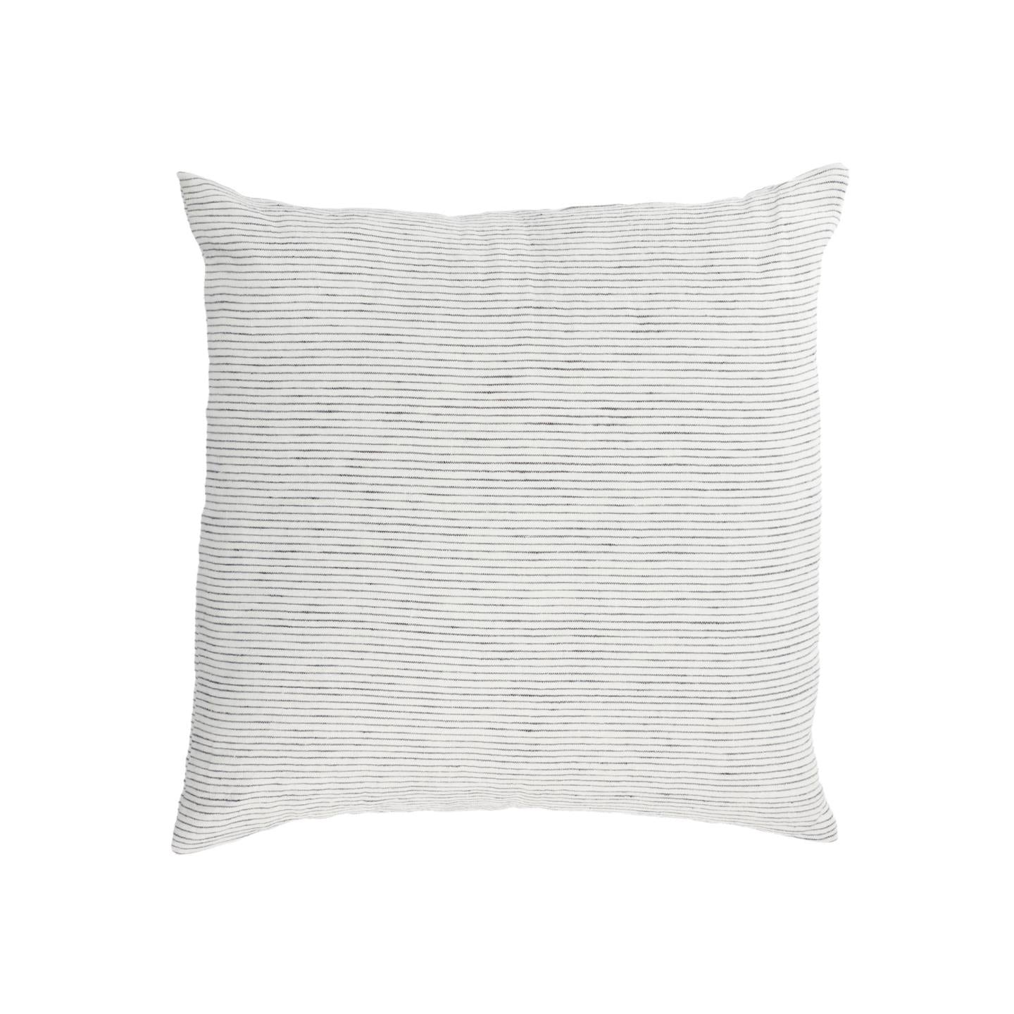 Marena 100% linen cushion cover with black stripes 45 x 45 cm - Product Image