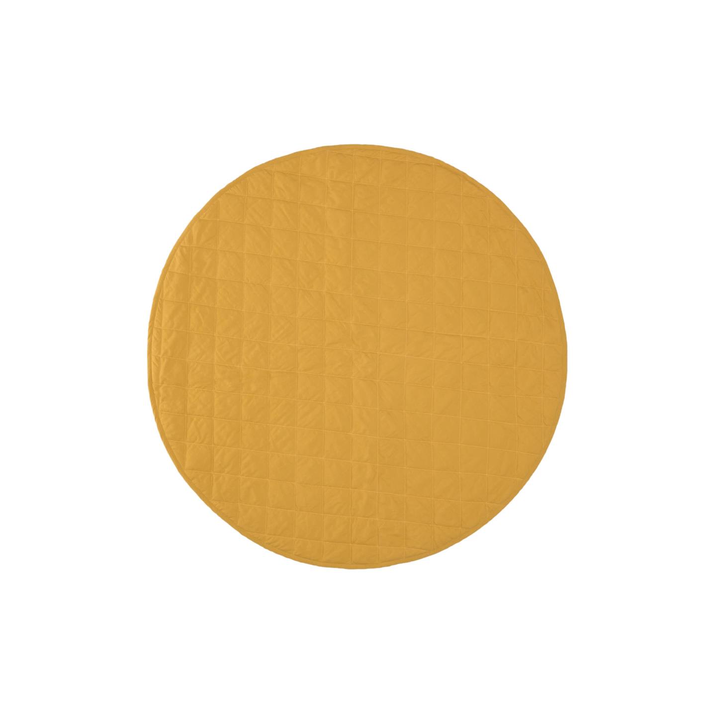 Etelvina floor cushion in mustard 100% organic GOTS-certified cotton Ø 110 cm