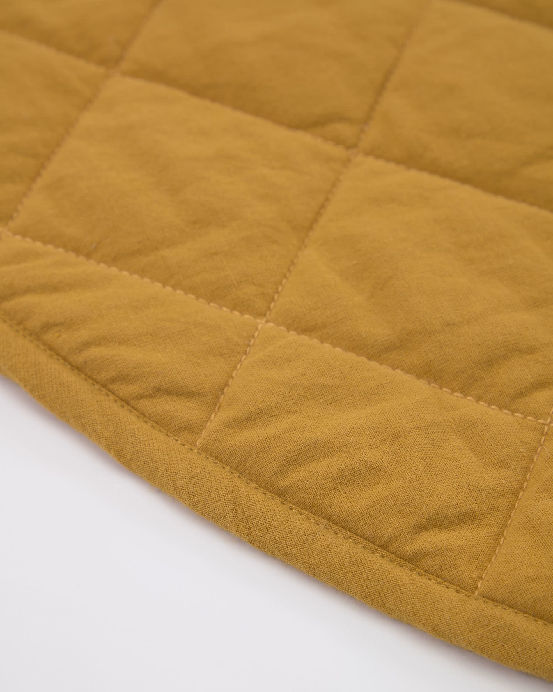 Etelvina floor cushion in mustard 100% organic GOTS-certified cotton Ø 110 cm