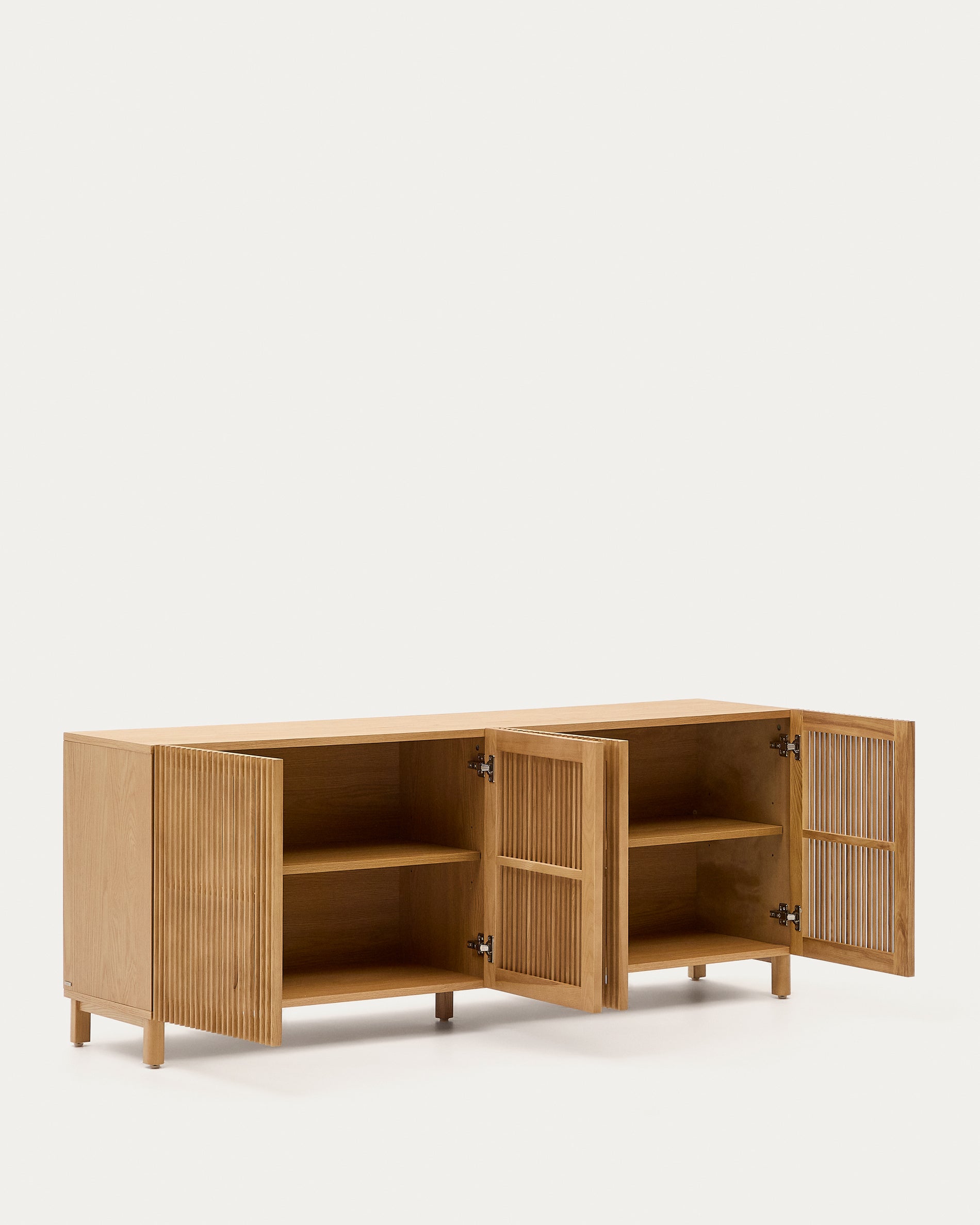 Beyla 4-door sideboard in solid oak wood and oak veneer 180 x 71.5cm FSC 100% - Product View