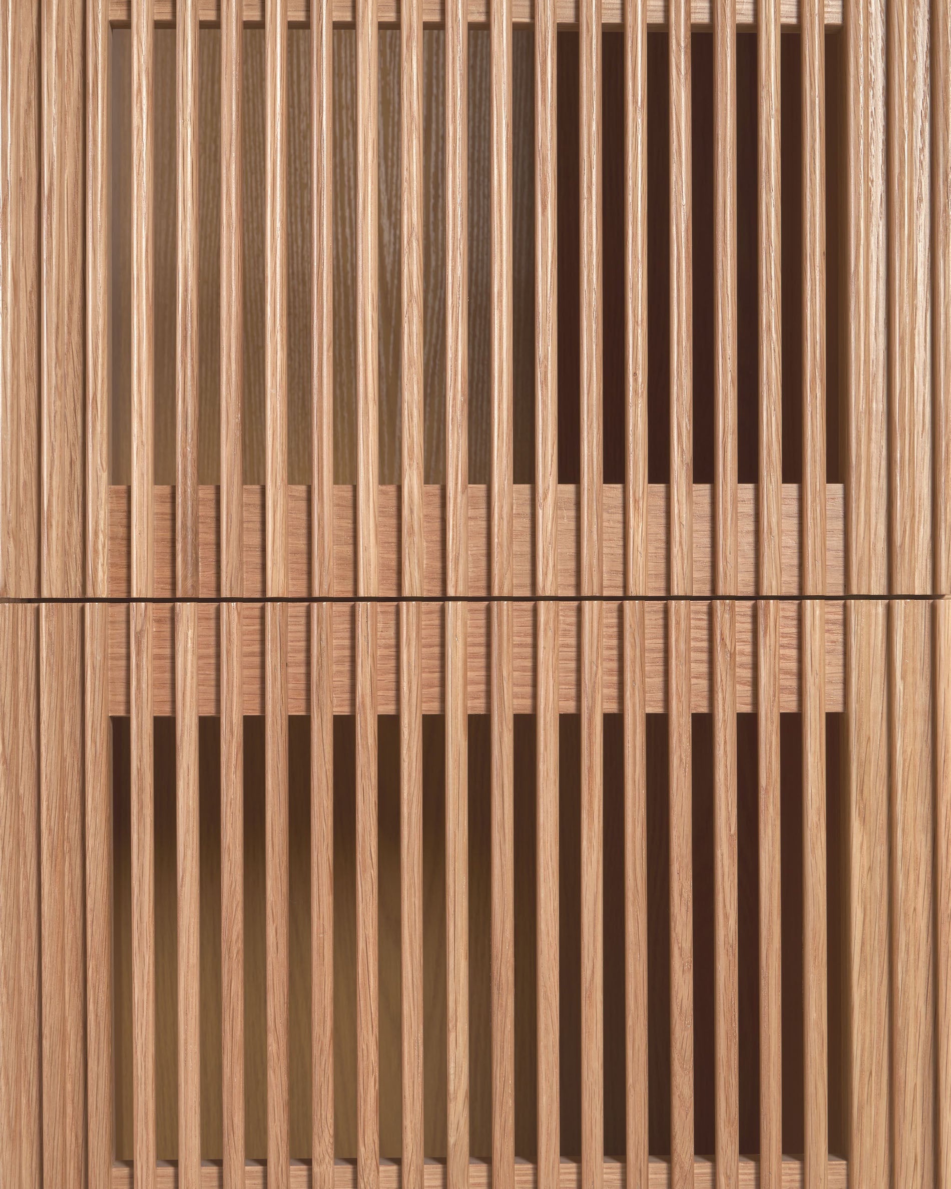 Beyla shelf unit in solid oak wood and oak veneer 84.5 x 170cm FSC 100% - Detail