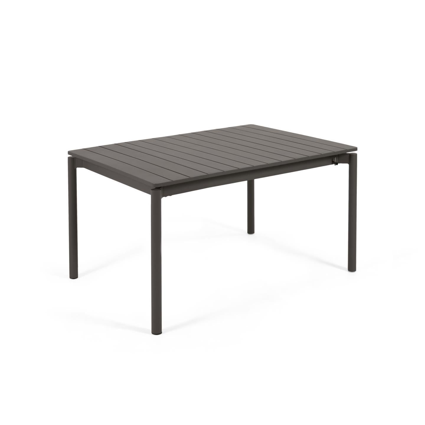 Zaltana extendable aluminium outdoor table with matt dark grey finish 140 (200) x 90 cm - Product Image