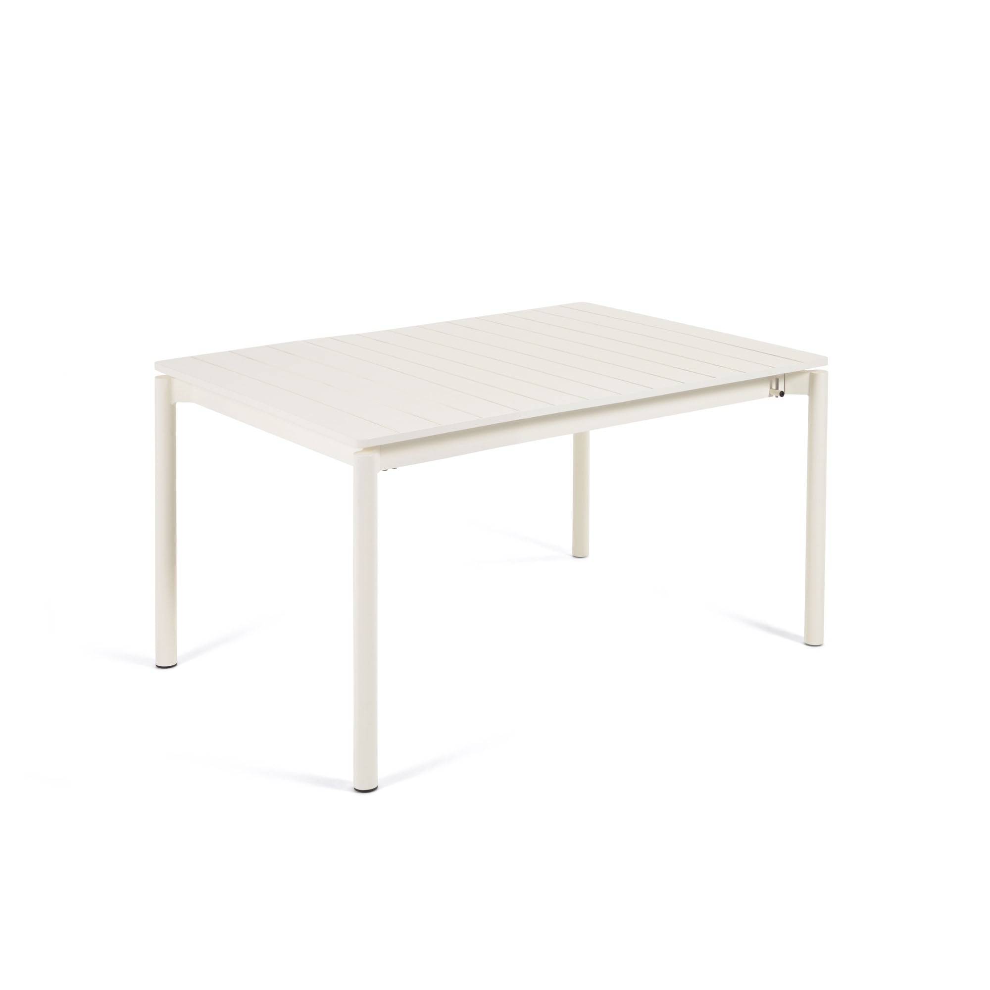 Zaltana extendable outdoor table in aluminum with raw finish, 140 (200) x 100 cm