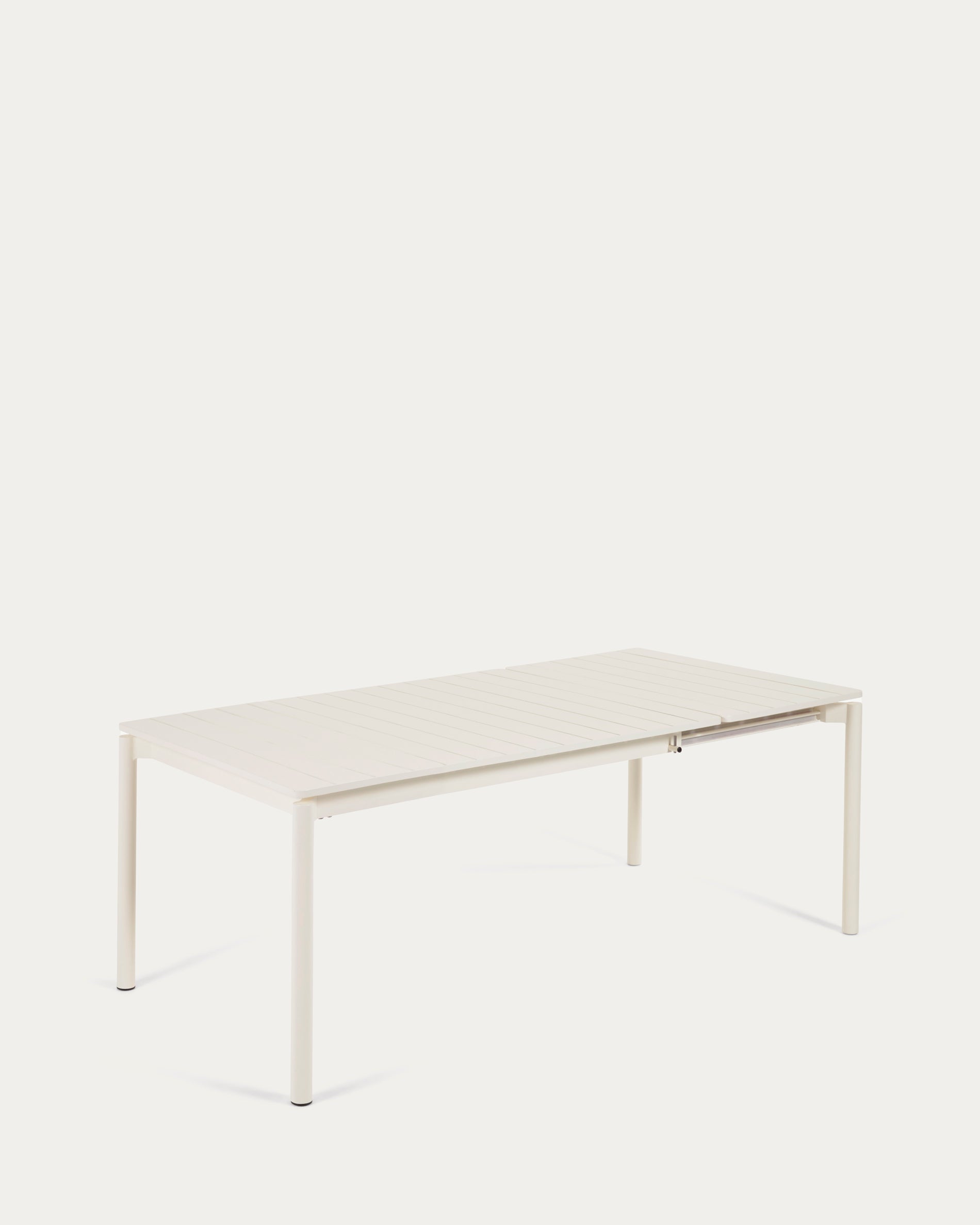 Zaltana kihúzható kültéri asztal alumíniumból nyers befejezéssel, 140 (200) x 100 cm