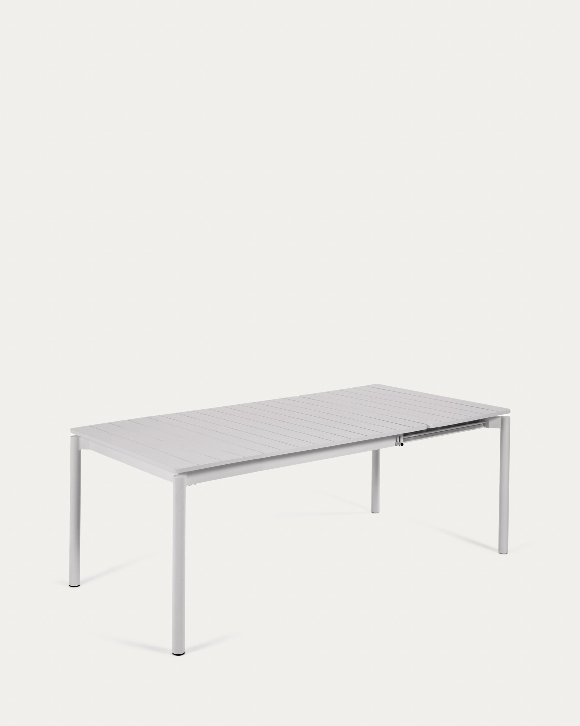 Zaltana extendable outdoor table made of aluminium in a  light grey finish, 140 (200) x 90 cm - Product View