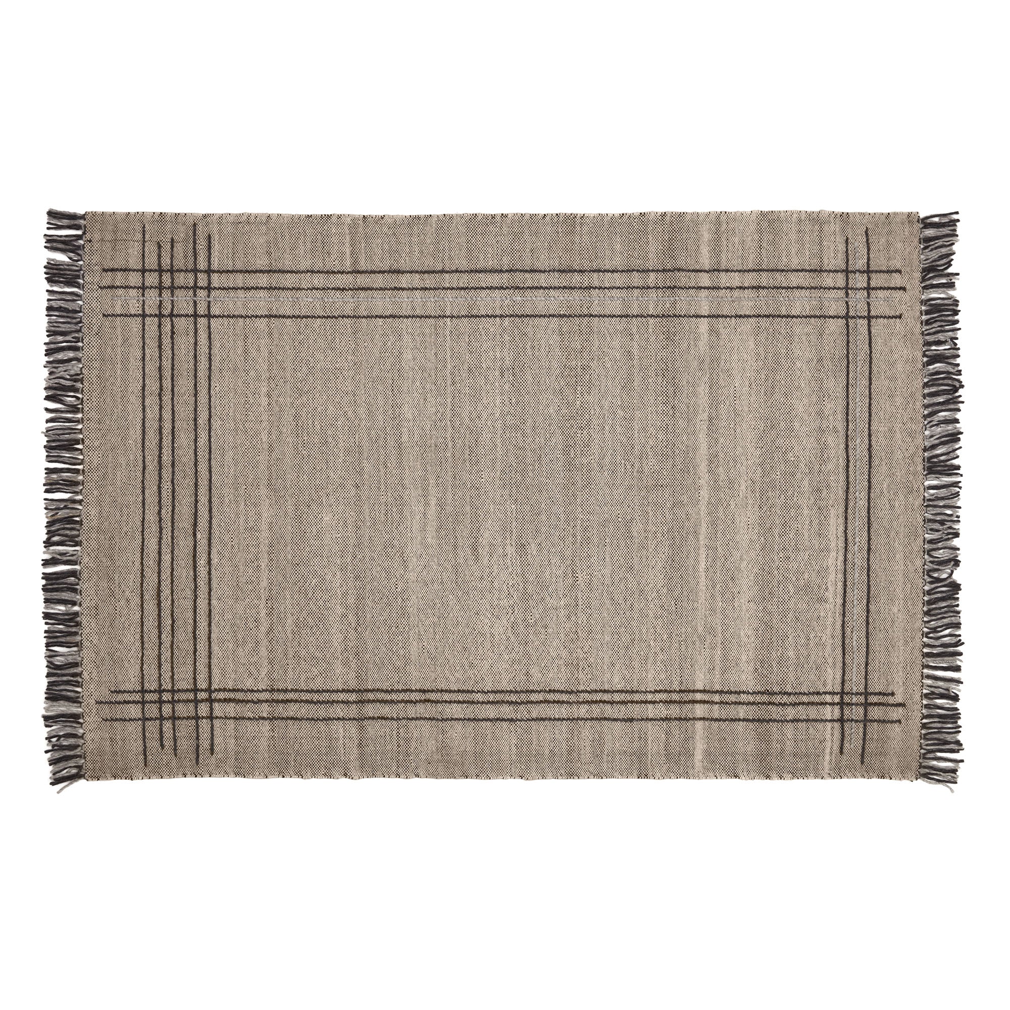 Eneo rug with beige and brown tassels, 160 x 230 cm - Product Image