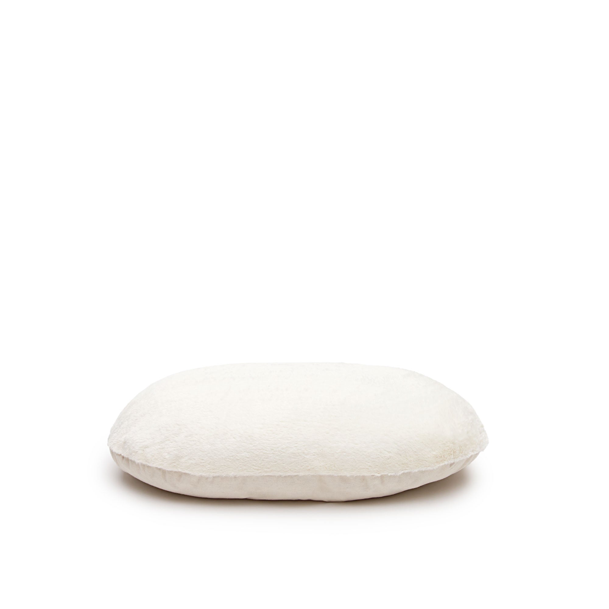 Codie portable pet cushion in white fur, Ø 60 x 10 cm - Product Image