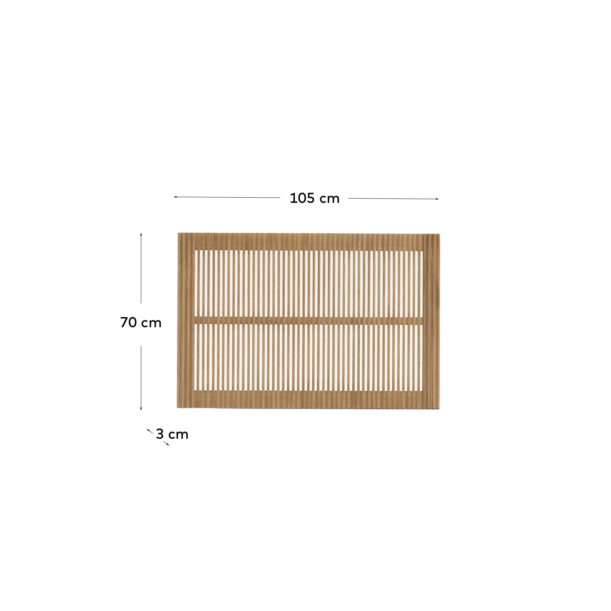 Beyla solid oak wood headboard for 90cm bed FSC 100% - Measurements