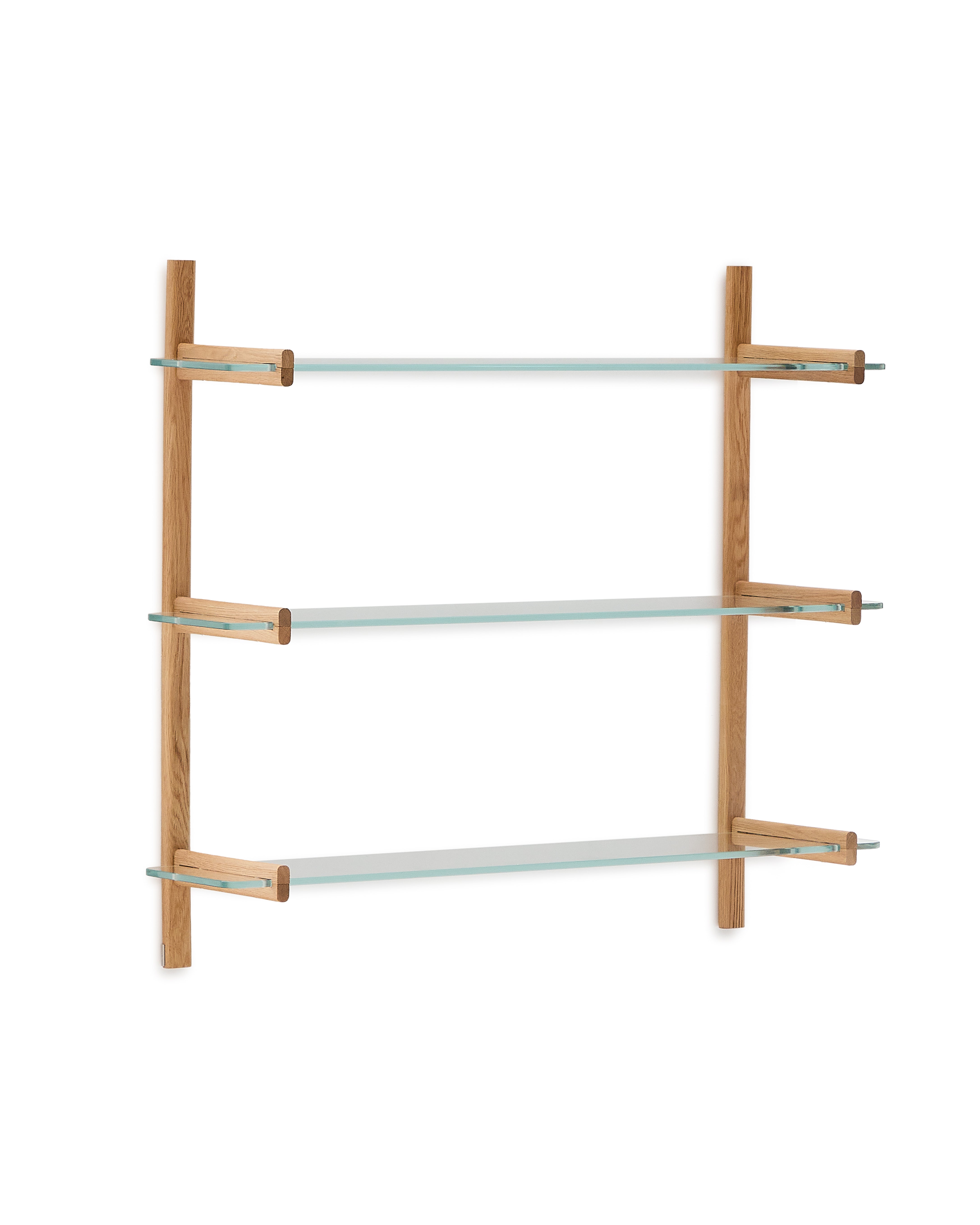 Sitra modular shelf, 3 glass shelves and FSC Mix Credit solid oak wood, 110 cm - Product Image