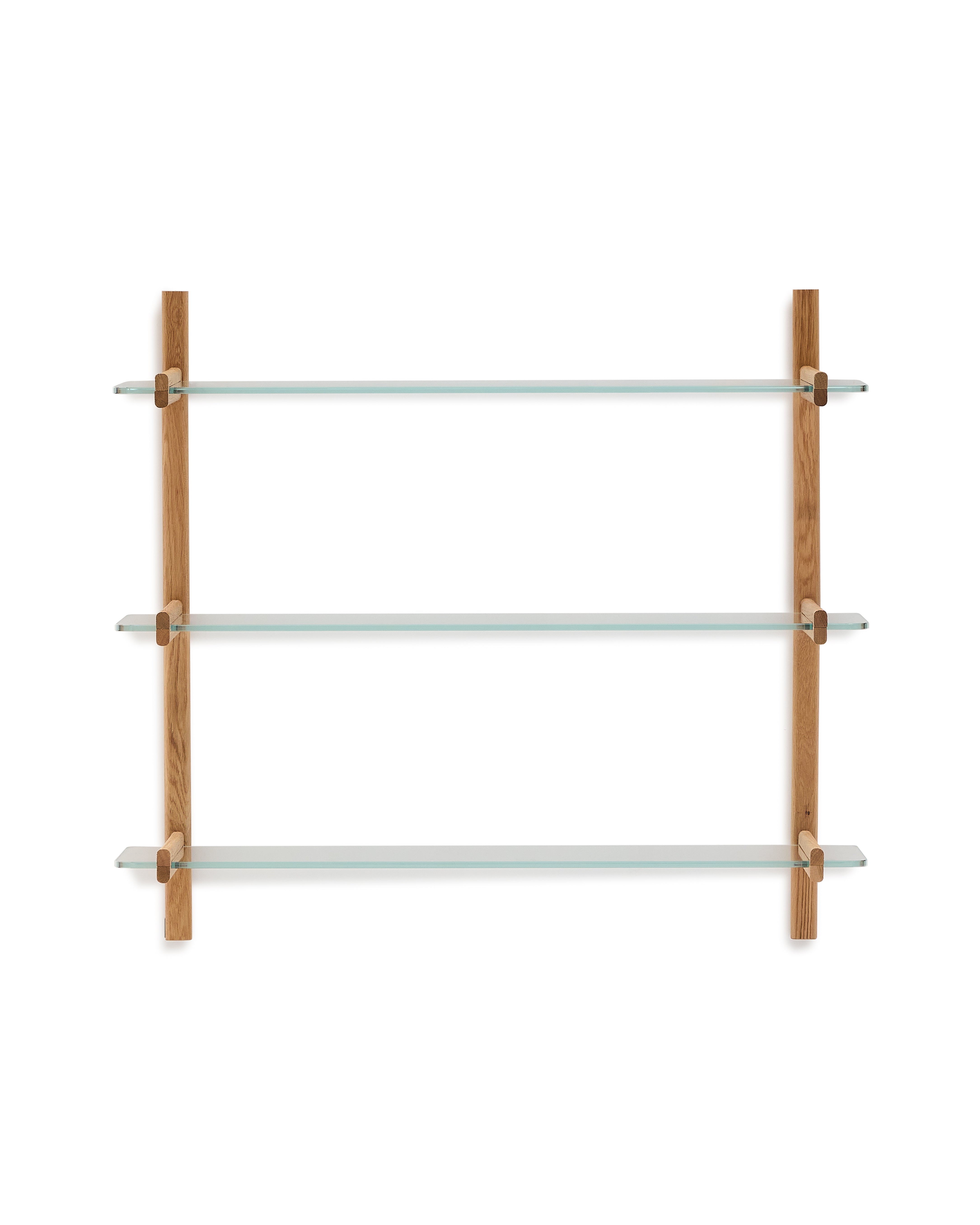 Sitra modular shelf, 3 glass shelves and FSC Mix Credit solid oak wood, 110 cm - Product Image