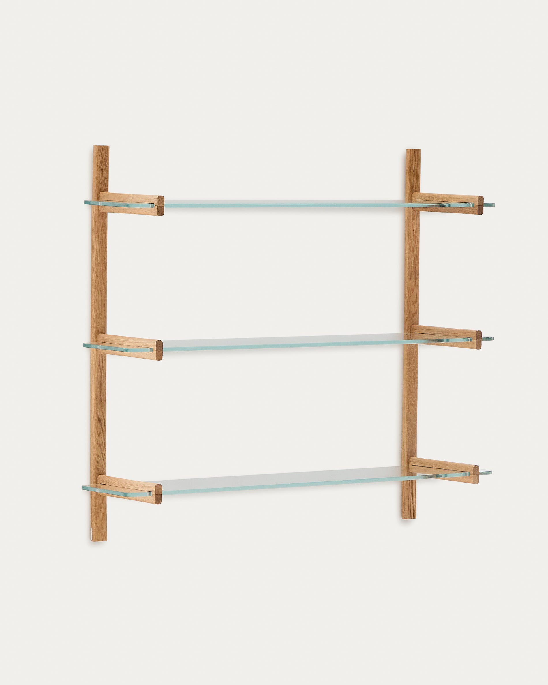 Sitra modular shelf, 3 glass shelves and FSC Mix Credit solid oak wood, 110 cm - Product View