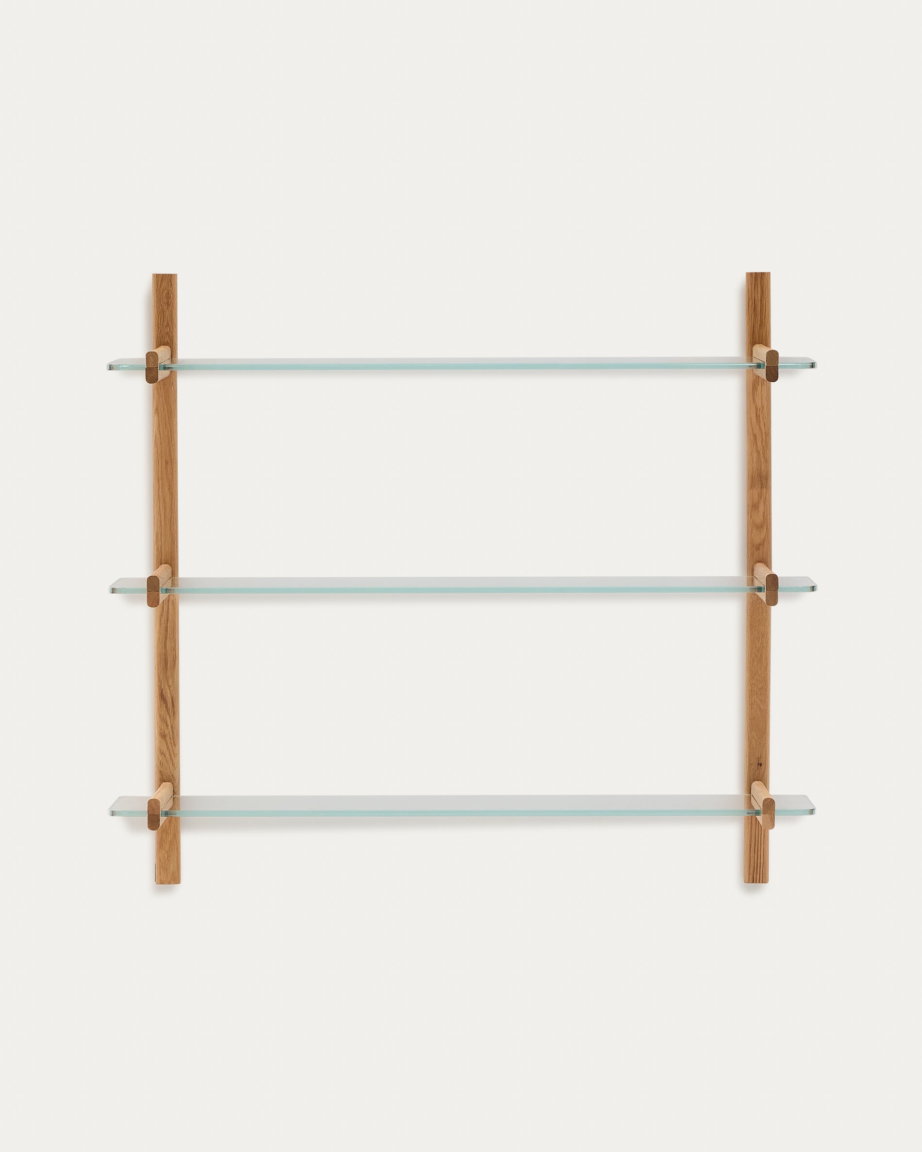 Sitra modular shelf, 3 glass shelves and FSC Mix Credit solid oak wood, 110 cm - Product View