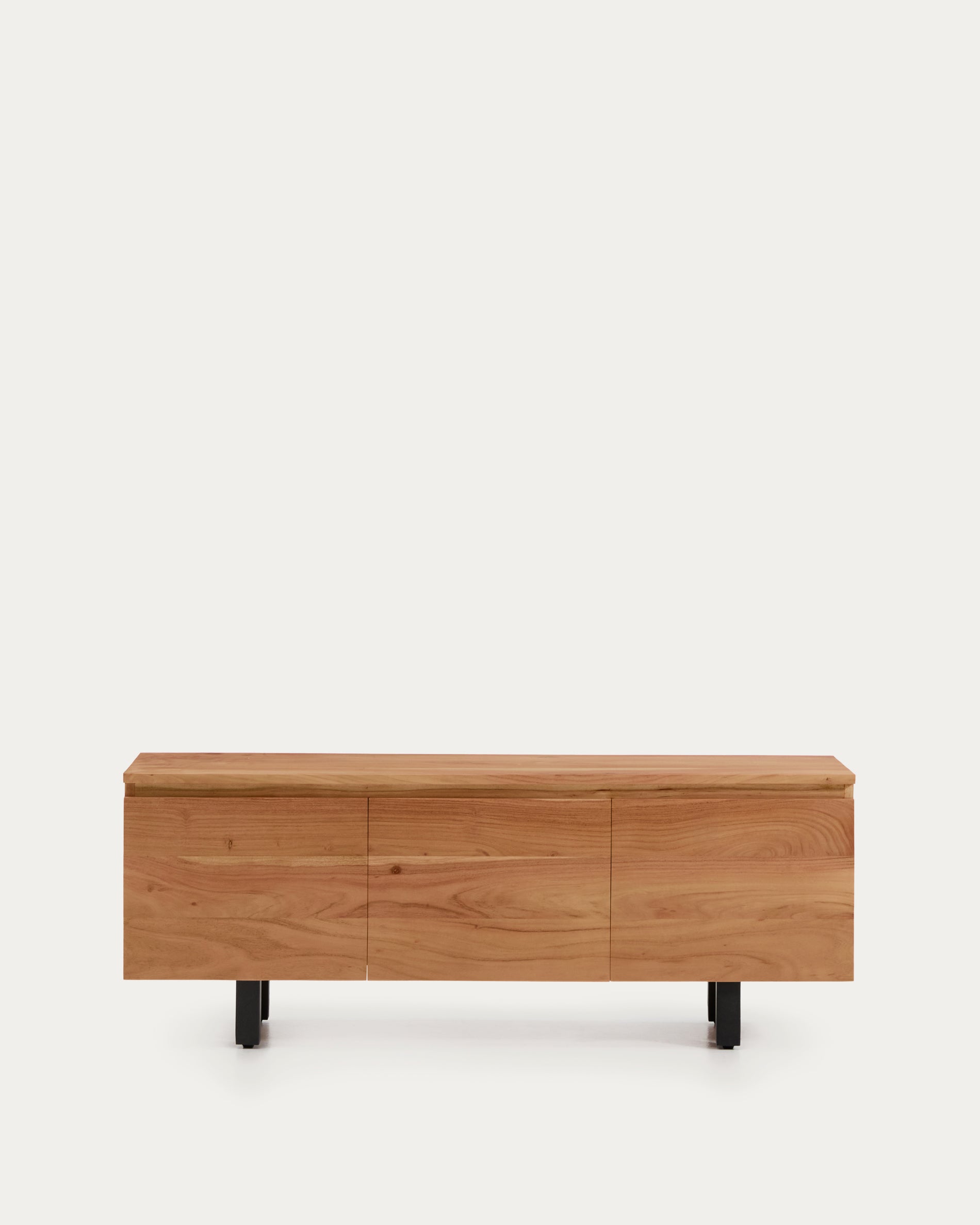 Uxue 3-door TV stand in solid acacia wood with bleached finish 150 x 58cm - Product View