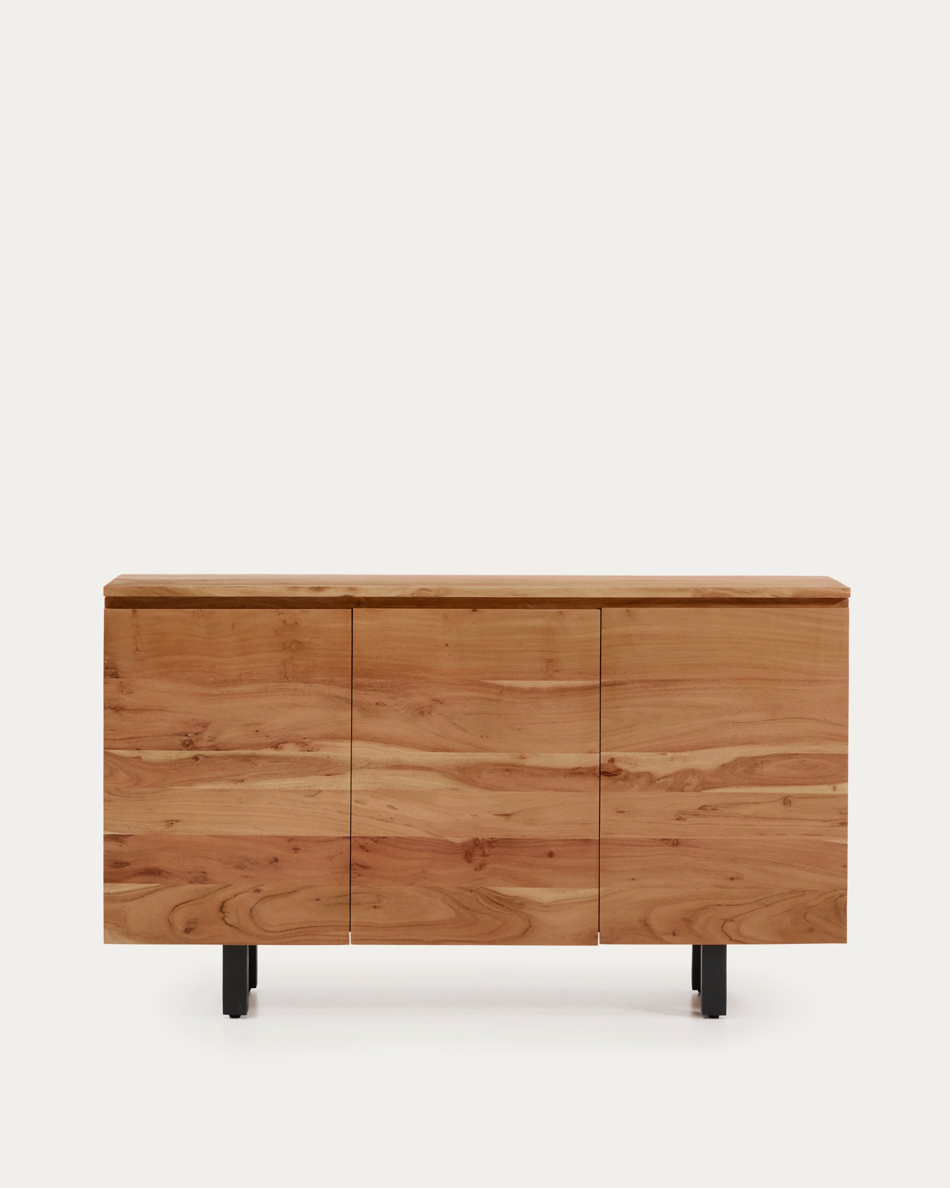 Uxue 3-door sideboard in solid acacia wood with bleached finish 150 x 88cm - Product View