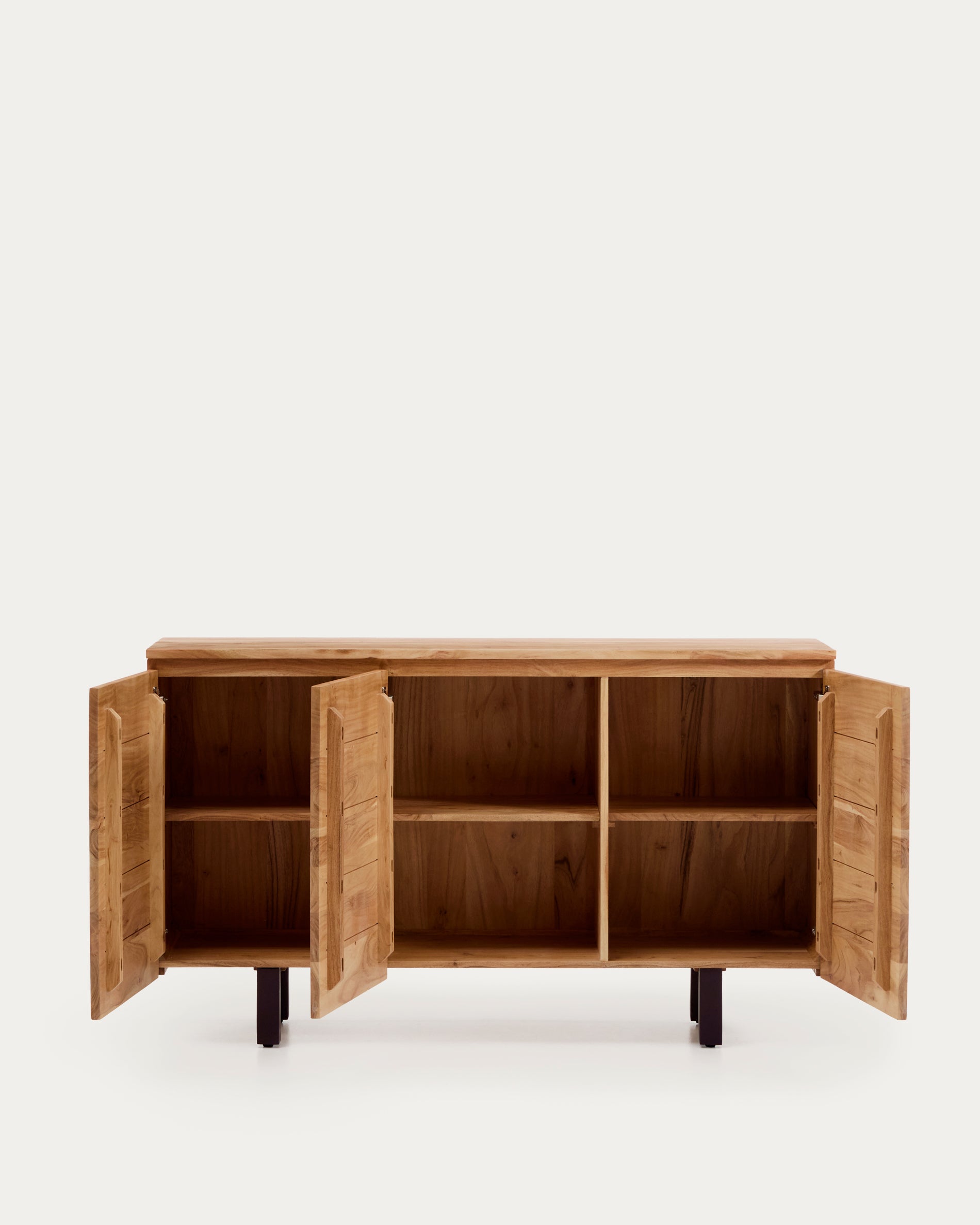 Uxue 3-door sideboard in solid acacia wood with bleached finish 150 x 88cm - Product View