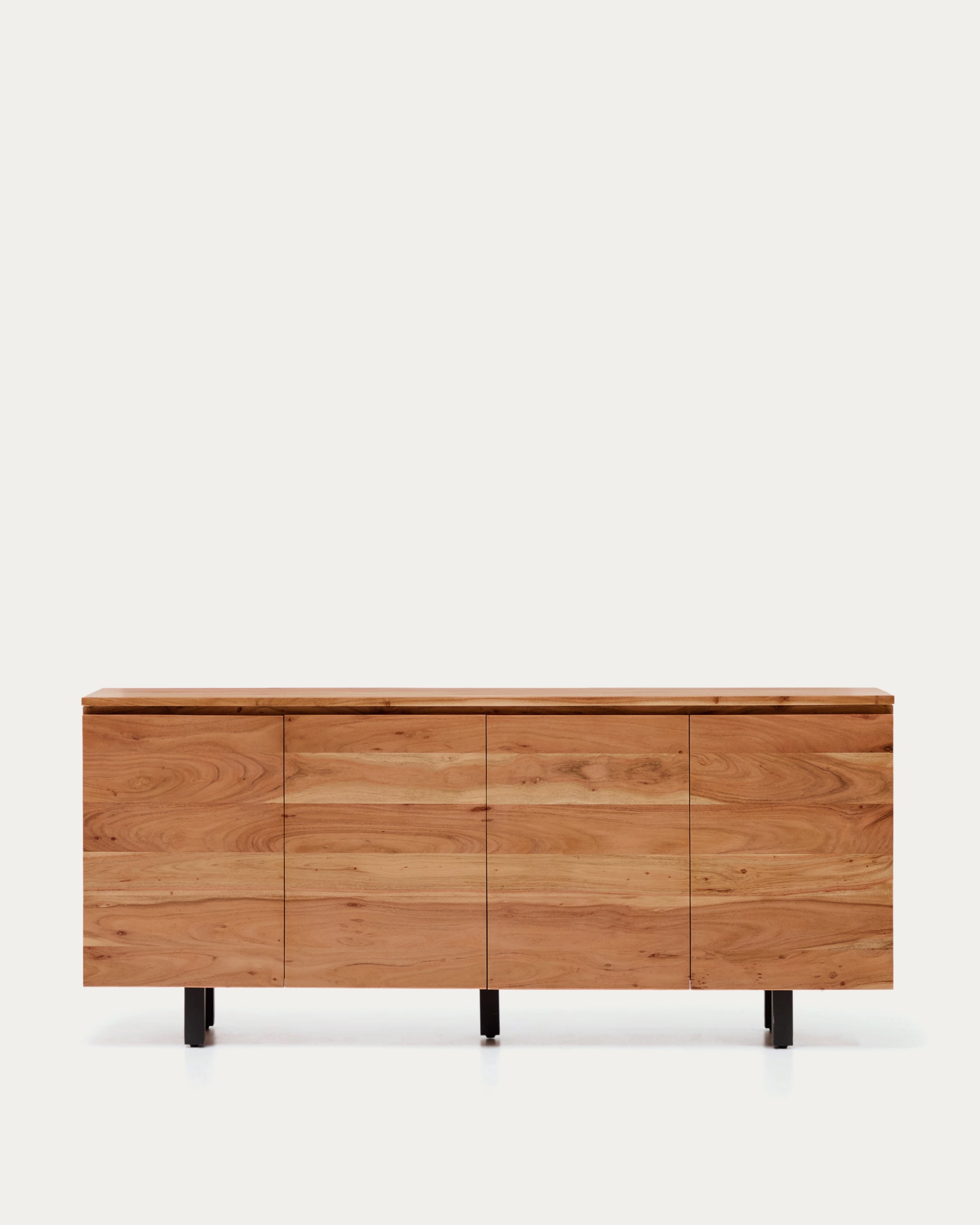 Uxue 4-door sideboard in solid acacia wood with bleached finish 200 x 88cm - Product View