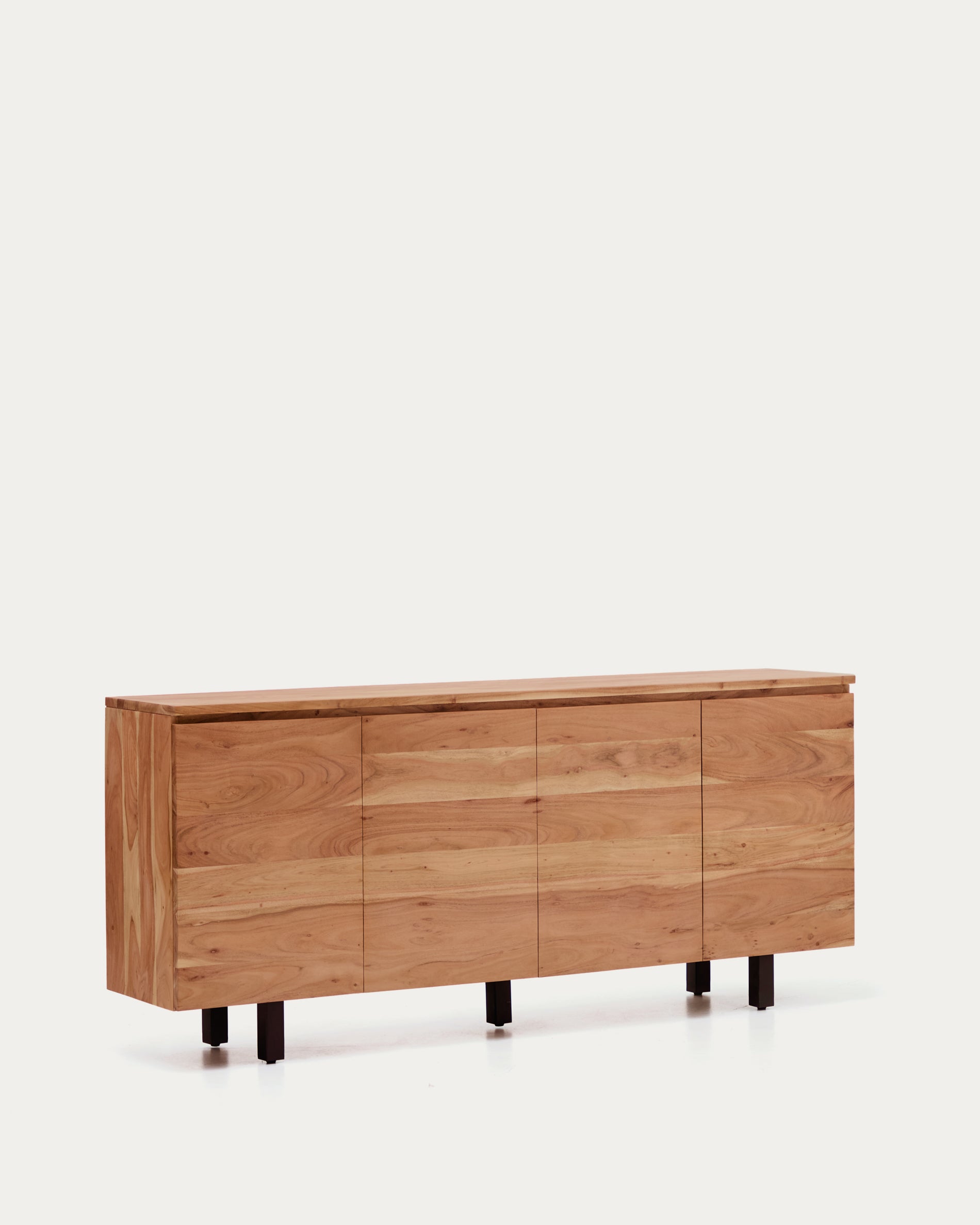 Uxue 4-door sideboard in solid acacia wood with bleached finish 200 x 88cm - Product View
