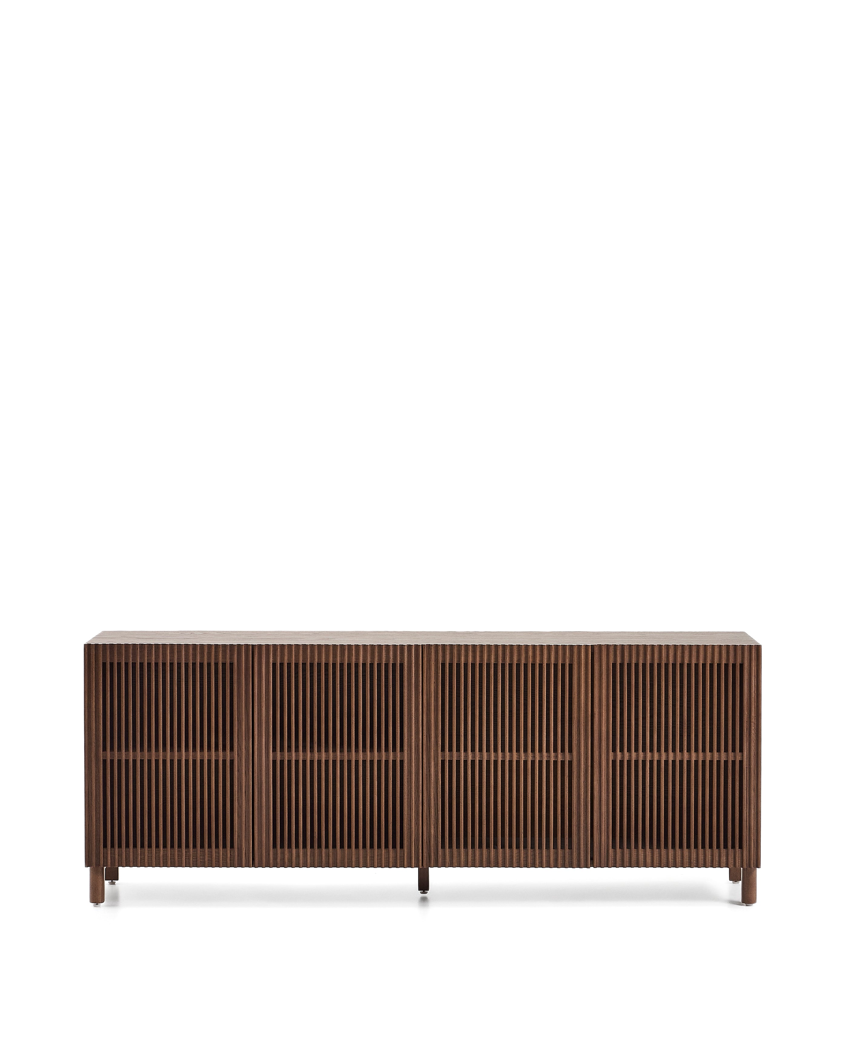 Beyla sideboard in ash veneer and solid ash wood with walnut finish 181 x 71.5cm FSC 100% - Product Image