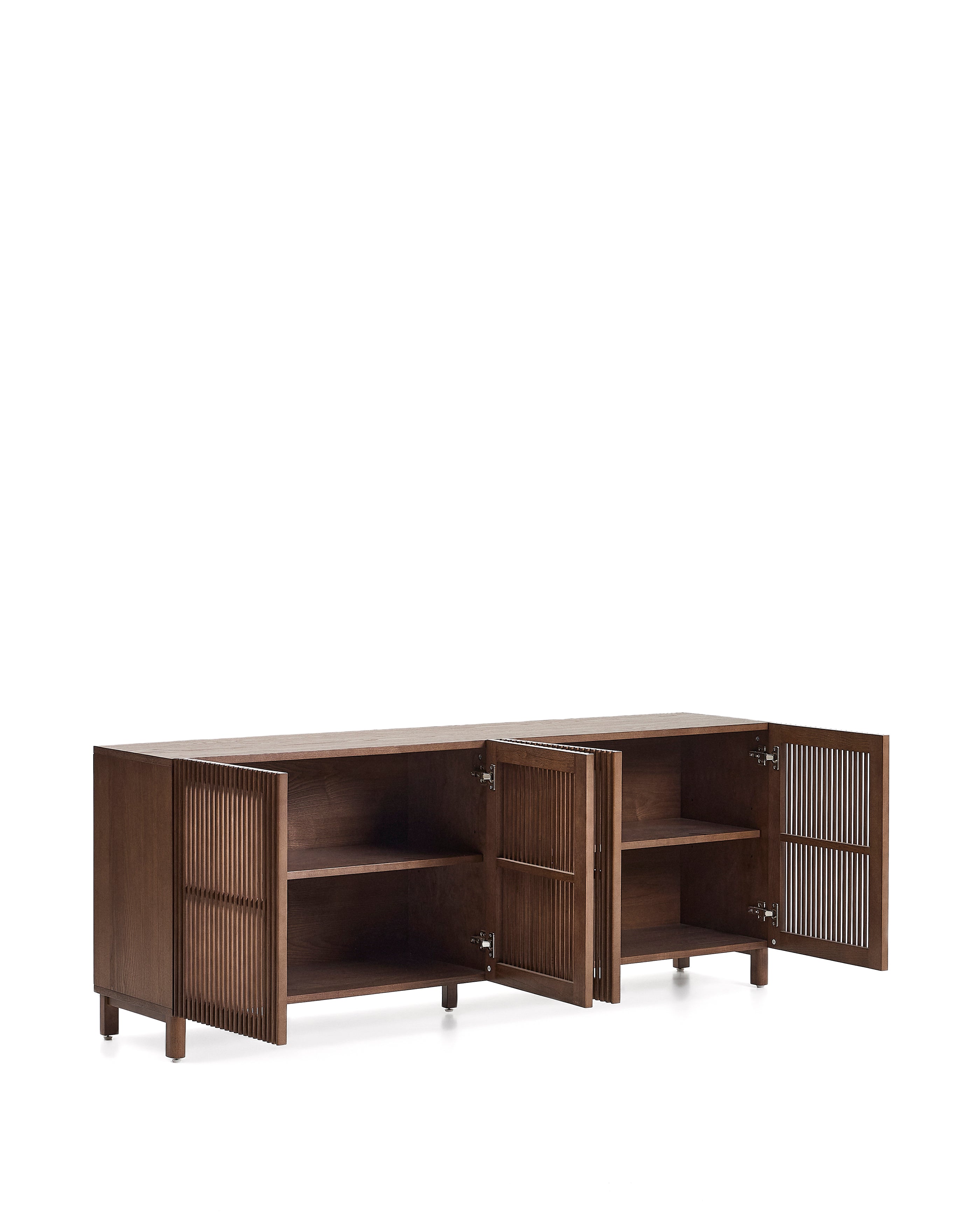 Beyla sideboard in ash veneer and solid ash wood with walnut finish 181 x 71.5cm FSC 100% - Product Image