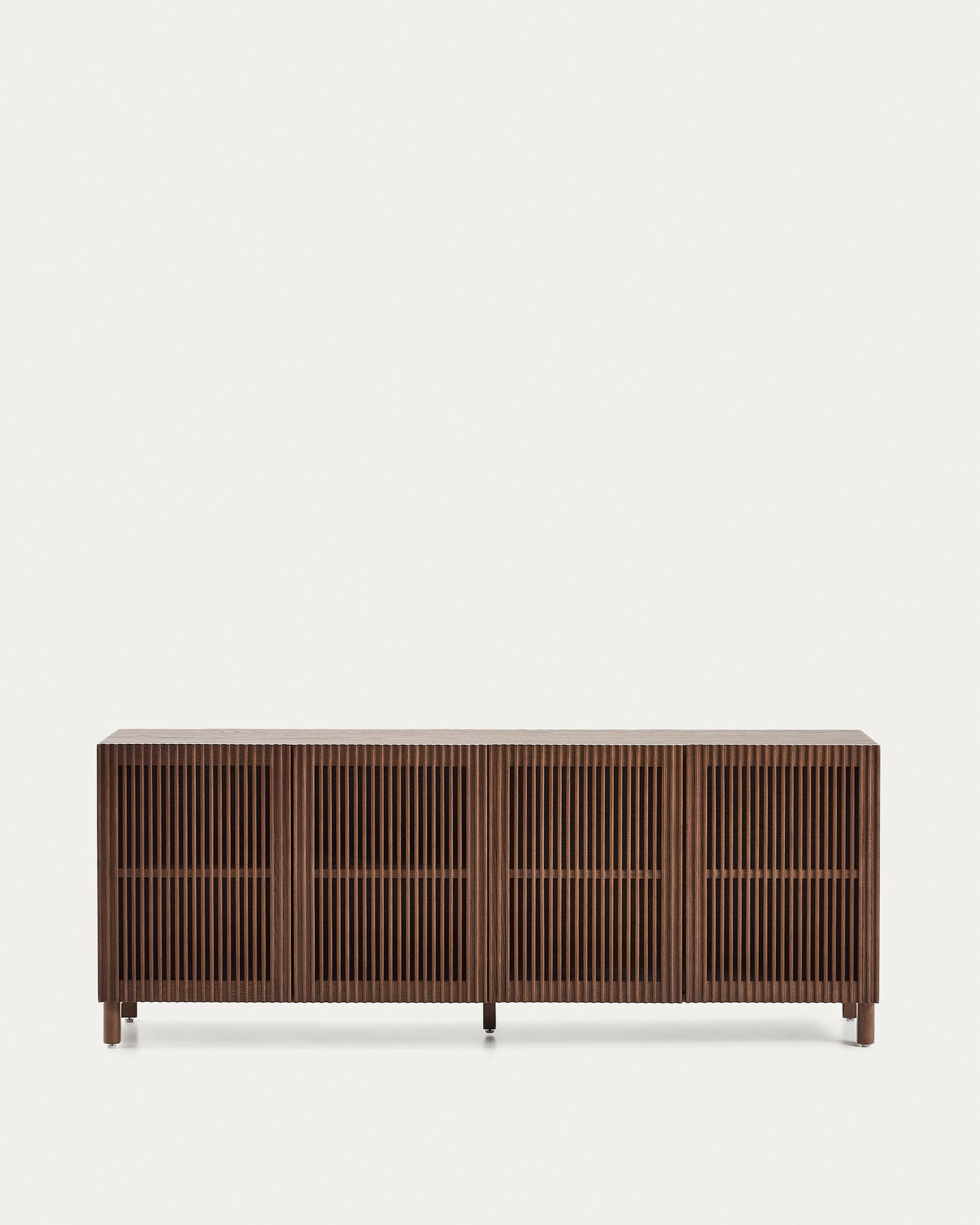 Beyla sideboard in ash veneer and solid ash wood with walnut finish 181 x 71.5cm FSC 100% - Product View