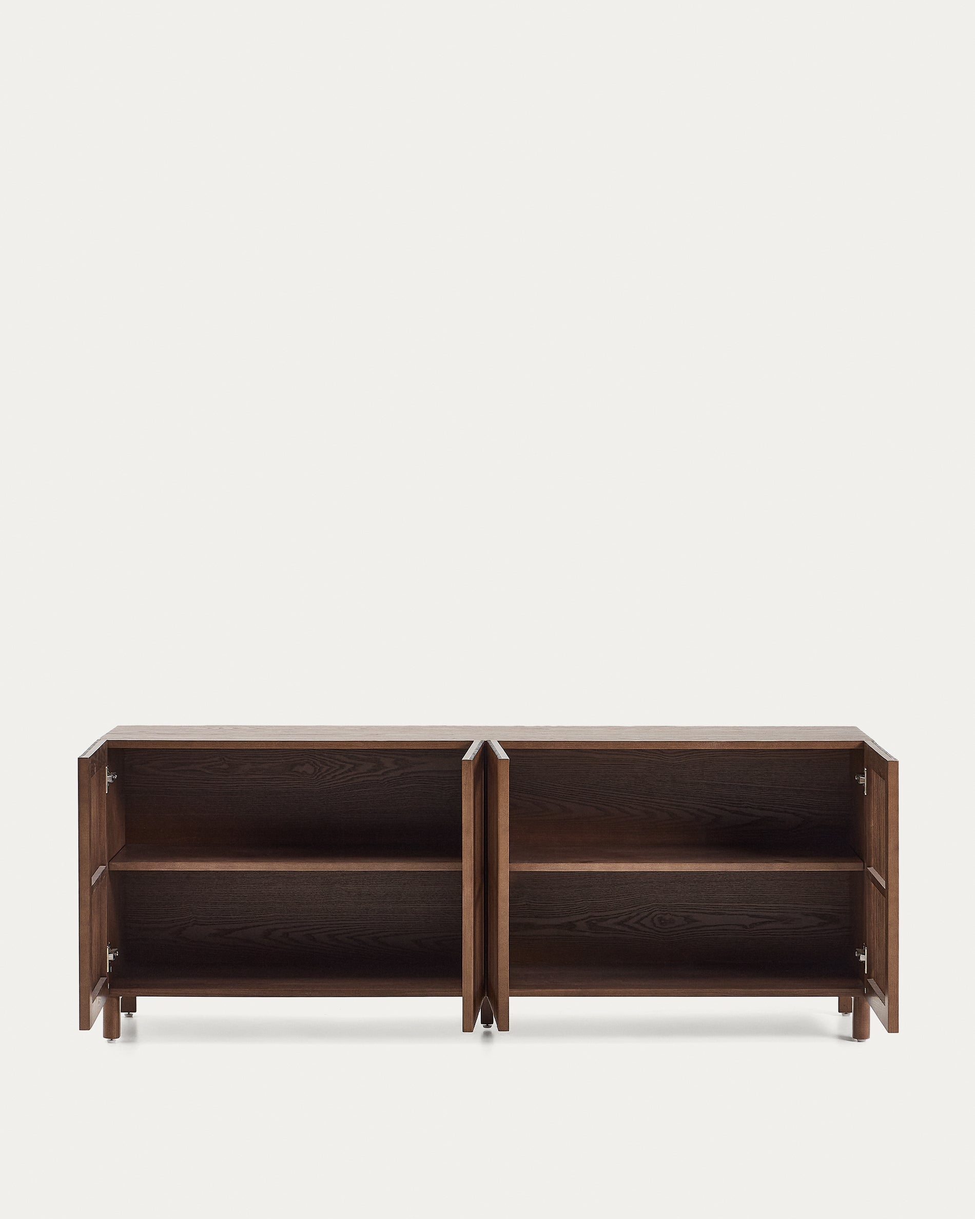 Beyla sideboard in ash veneer and solid ash wood with walnut finish 181 x 71.5cm FSC 100% - Product View