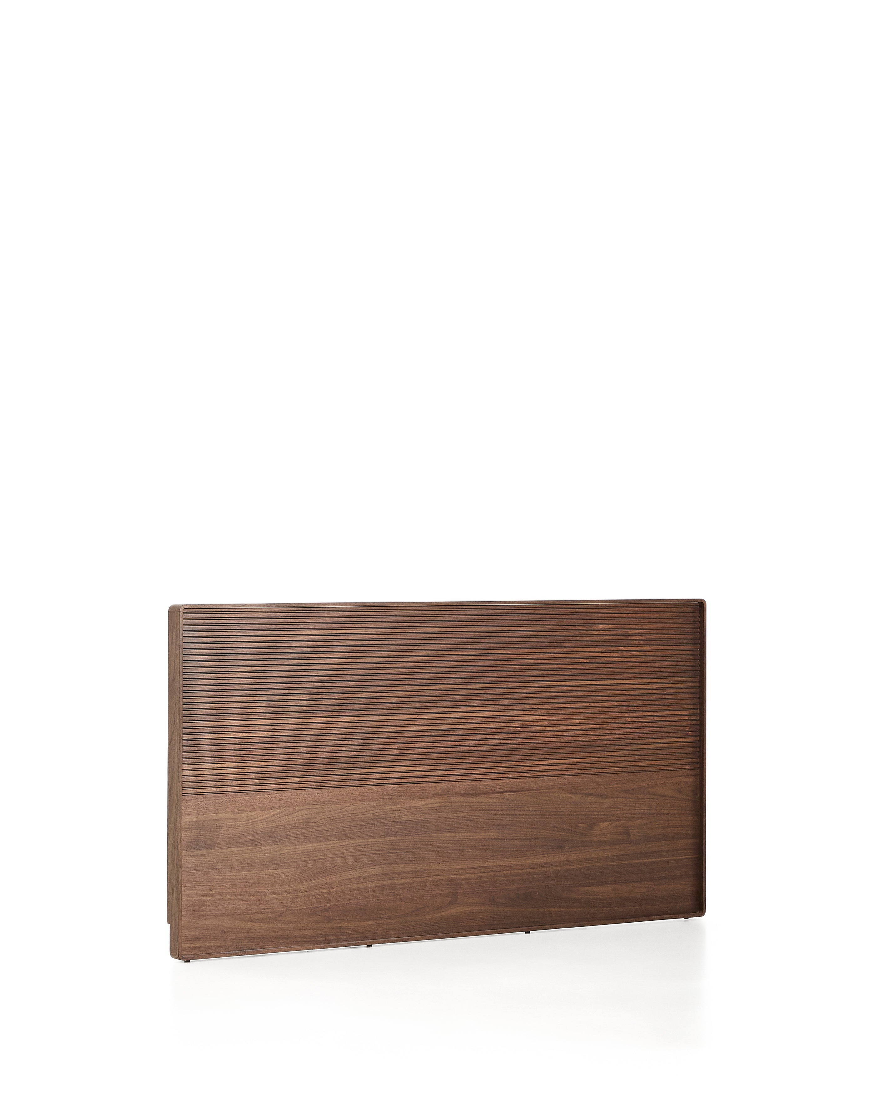 Norlen headboard in walnut veneer with dark finish and LED light for 160 x 200cm bed FSC Mix Credit - Product Image