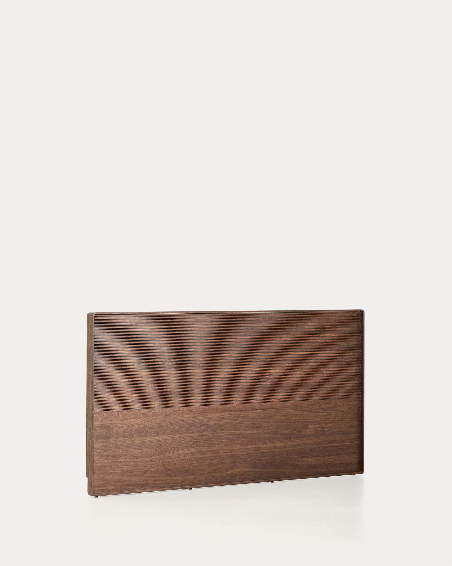 Norlen headboard in walnut veneer with dark finish and LED light for 160 x 200cm bed FSC Mix Credit - Product View